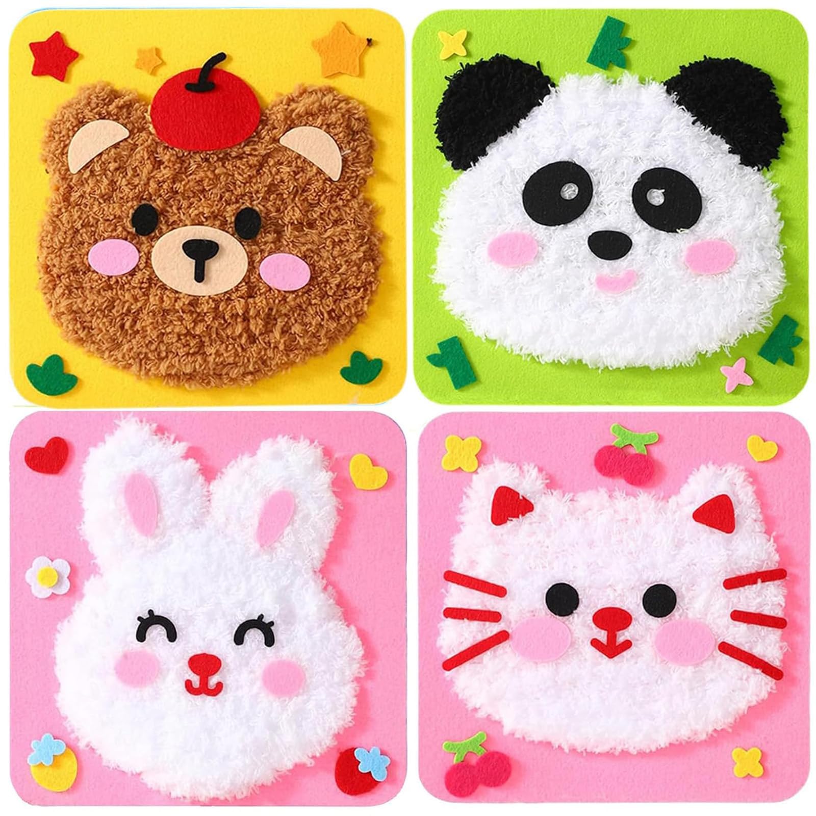 GODSDWARES 2 Pcs Stitching Kit for Kids, Embroidery Kit for Beginners, Beginners Embroidery Stitch Practice Kit, Fun & Creative Craft Project for Kids (Brown)