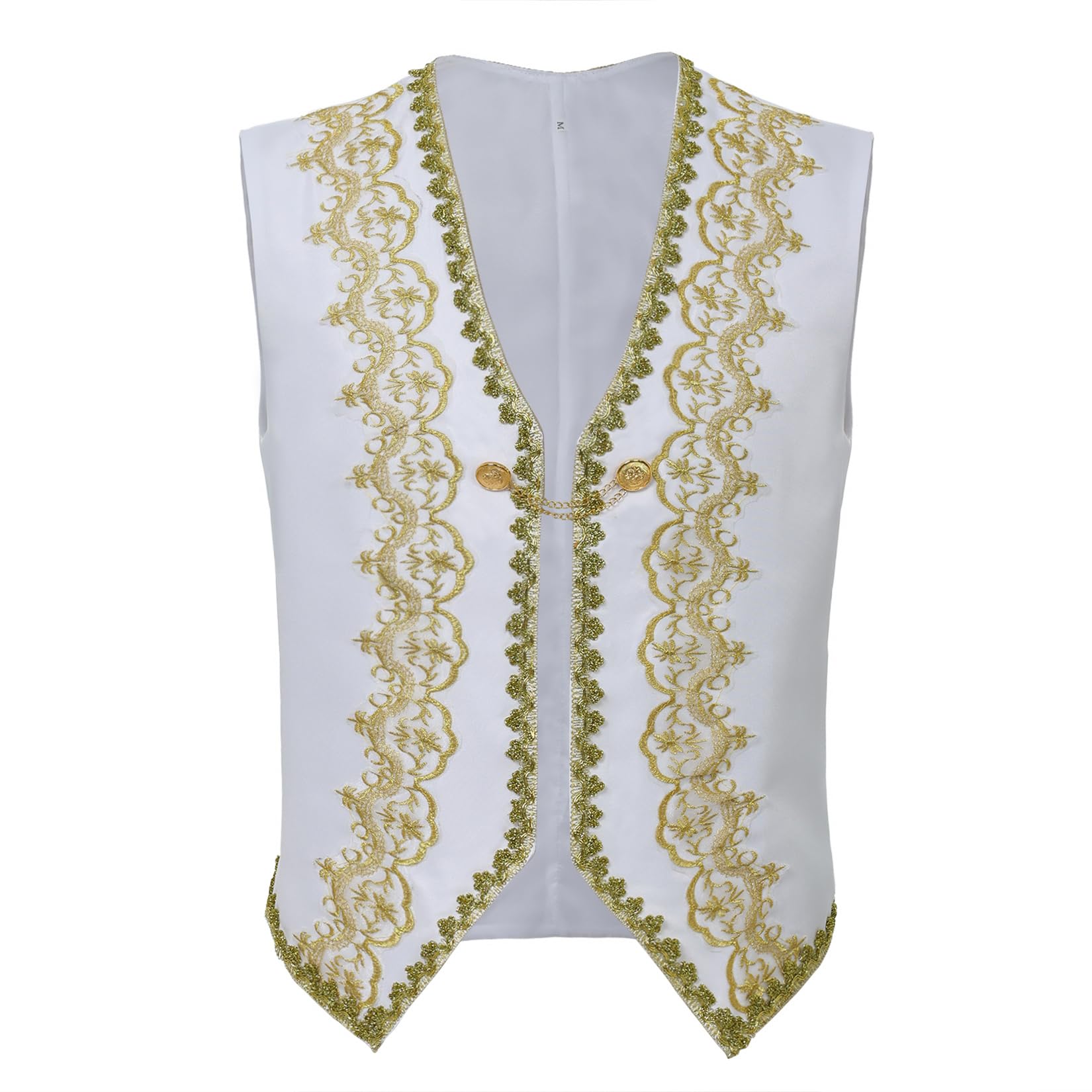 BPURB Men Victorian Rococo Court Style Embroidered Vest Waistcoat Prince Cosplay Costume Tuxedo Suit Vest for Wedding Prom Cocktail