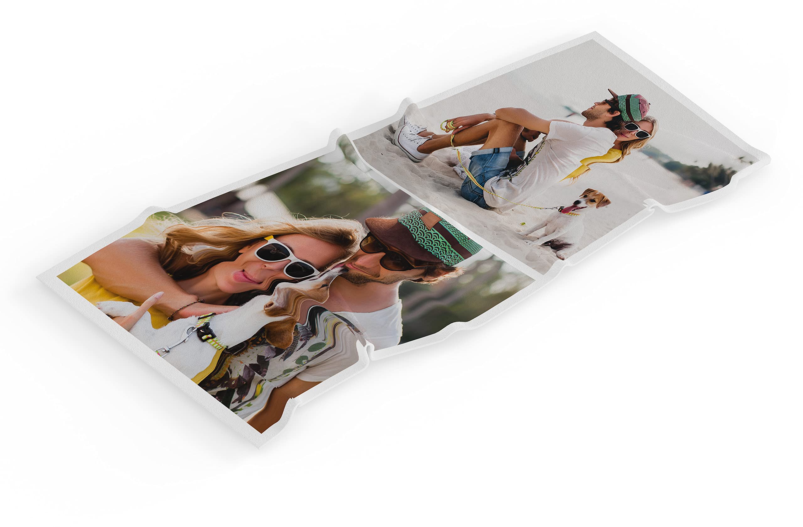 Toalla de Playa Personalizada con Foto y Texto, Collage de Fotos, E&B PORRAS (2 Fotos)