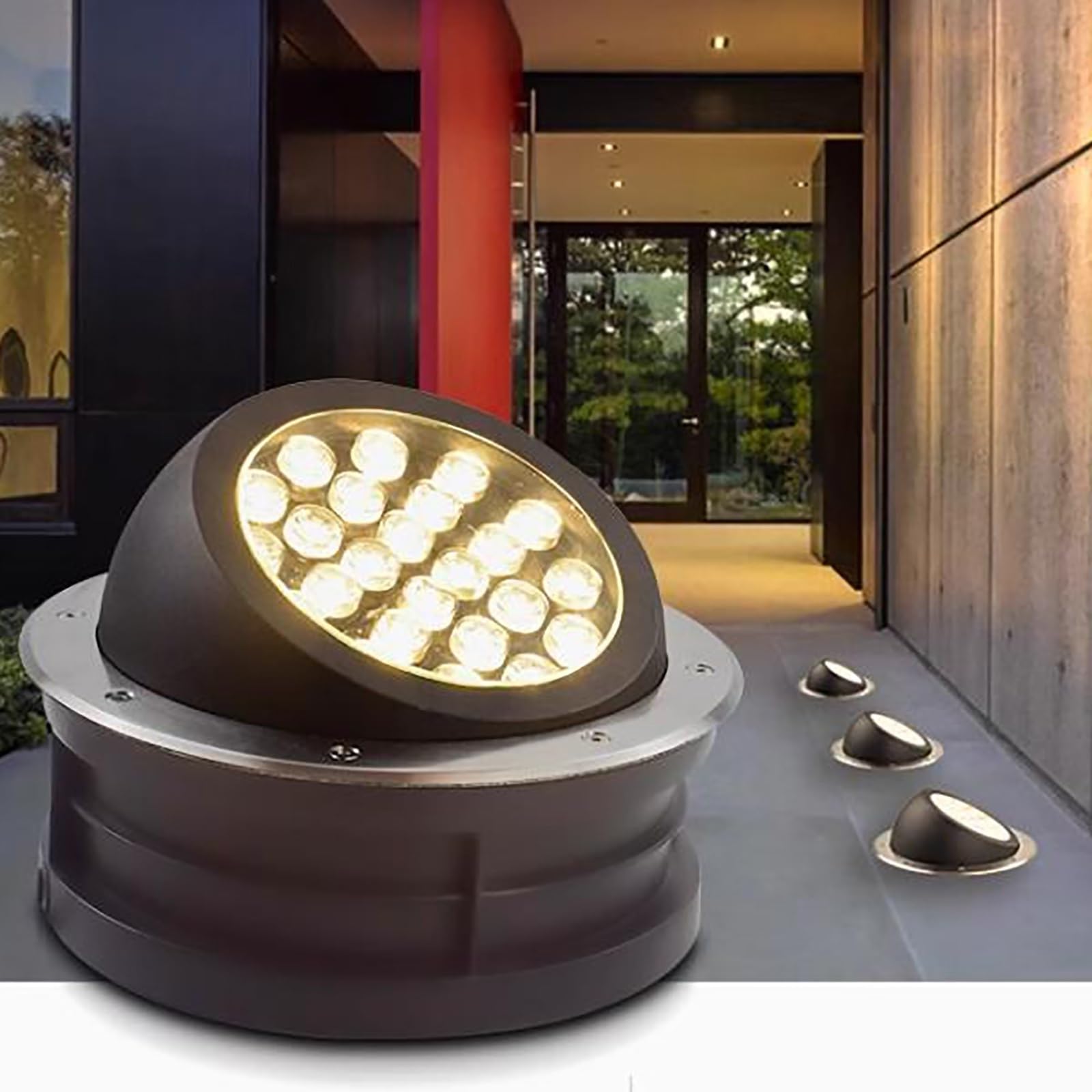 Oświetlenie ogrodowe LED do wkopywania w ziemię – oświetlenie zewnętrzne,reflektor wpuszczany,prąd zmienny 220 V,IP67,wodoodporny,lampa podłogowa z regulacją kąta 15–60°,dekoracyjna lampa podło