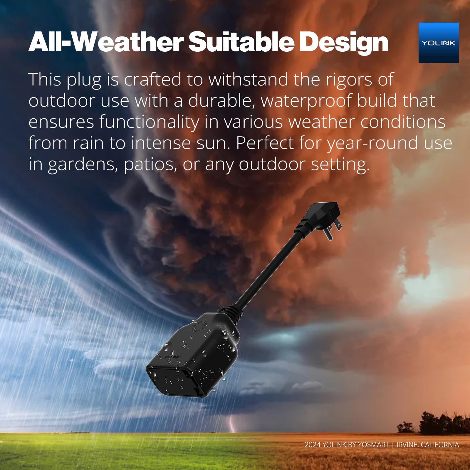 YoLink Smart Outdoor Energy Plug IP65 1800W 15A Smart Plug with Real-Time Energy Monitoring Automatic Safety Shutoff Alexa — view 2