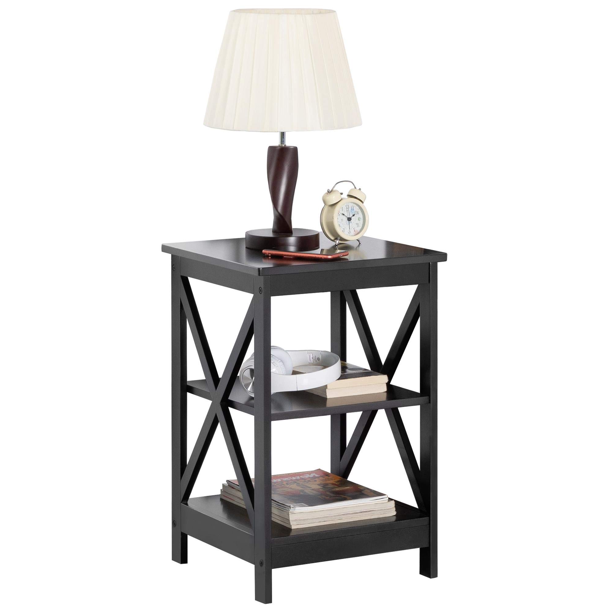 Buy Yaheetech 3 Tier XShaped End Table Storage w/2 Open