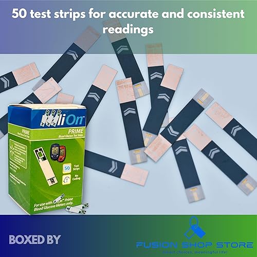 Miniatura 3 de Tiras de prueba de glucosa en sangre Prime - 50 unidades (paquete de 1) - Pruebas fiables de azúcar en sangre (medidor de glucosa no incluido), en