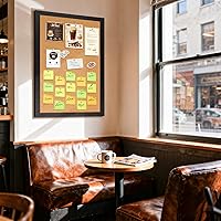 Vista 6 de WALGLASS Tablero de anuncios de corcho de 24 x 18 pulgadas, marco de madera negro para pared, oficina y sala de pinboard