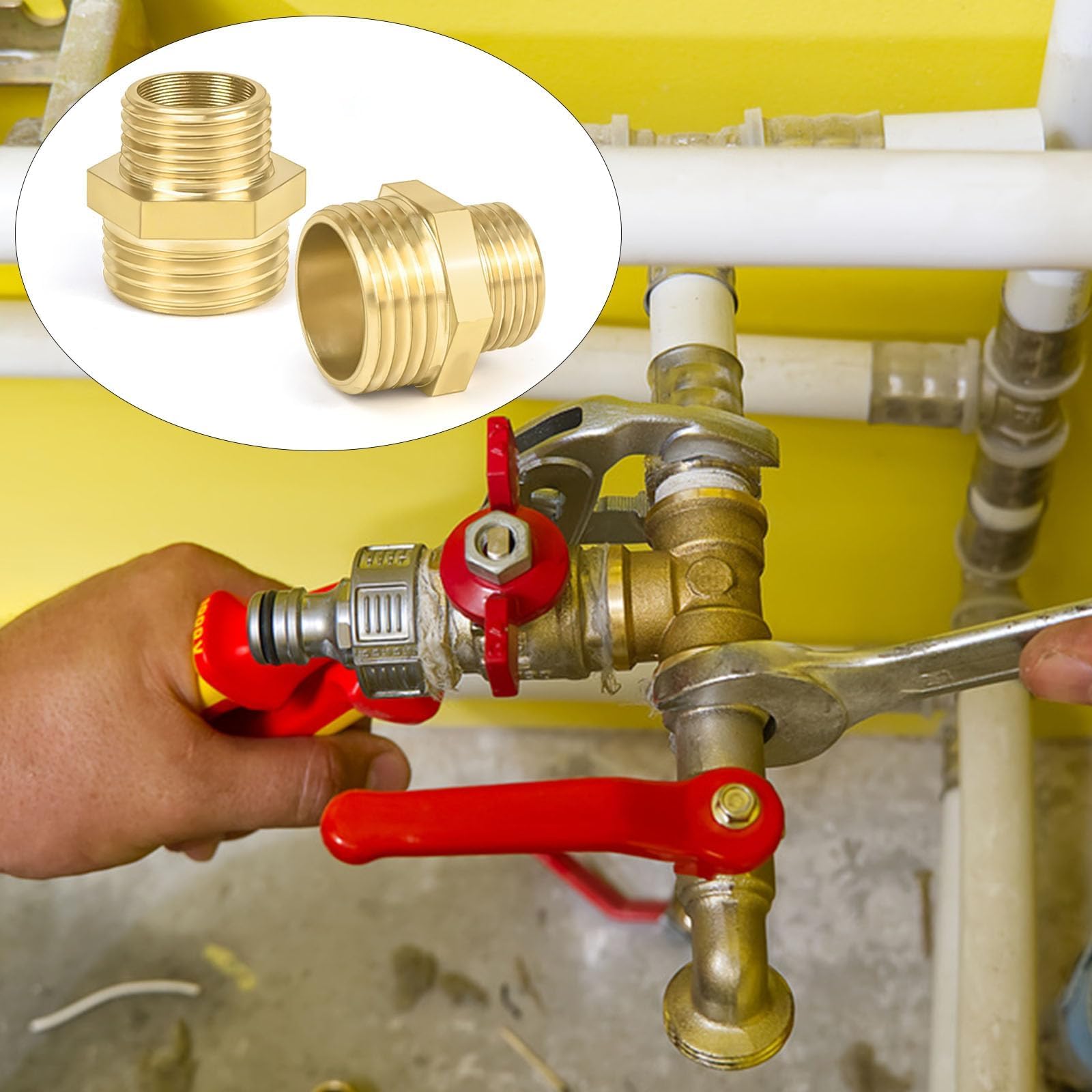 8 Stk Reduzierung 1/2 auf 3/8, Reduzierstück 1/2 auf 3/8 Zoll Adapter Wasser, AG/IG Reduzierung, Außengewinde auf Innengewinde Messing Nippel, Gewindefitting für Wasserleitungen,mit 1 Dichtungsband 8 Stk Reduzierung 1/2 auf 3/8, Reduzierstück 1/2 auf 3/8 Zoll Adapter Wasser, AG/IG Reduzierung, Außengewinde auf Innengewinde Messing Nippel, Gewindefitting für Wasserleitungen,mit 1 Dichtungsband