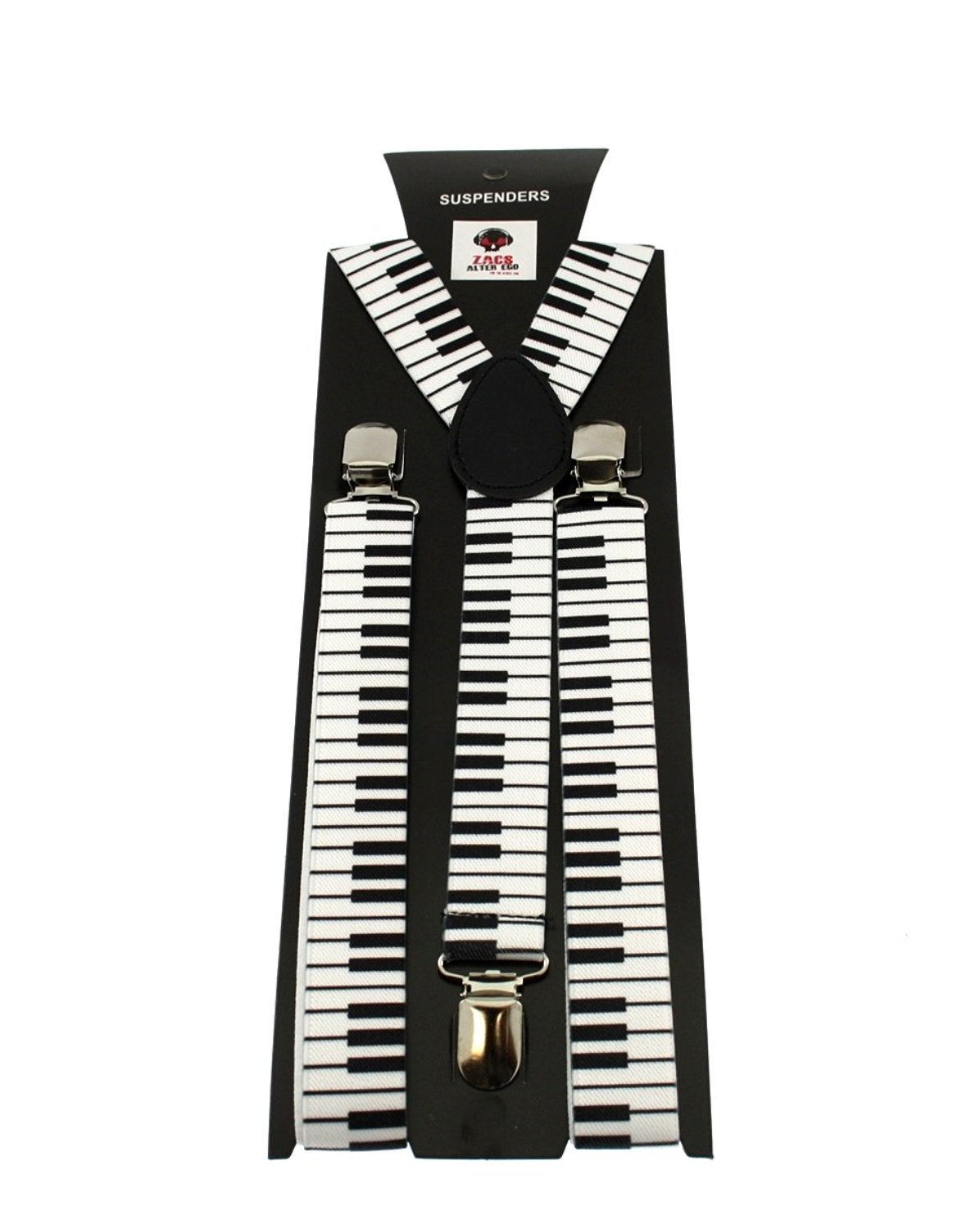 Zac's Alter Ego Men/Ladies Adjustable Thick Piano Keys Print Braces/Suspenders