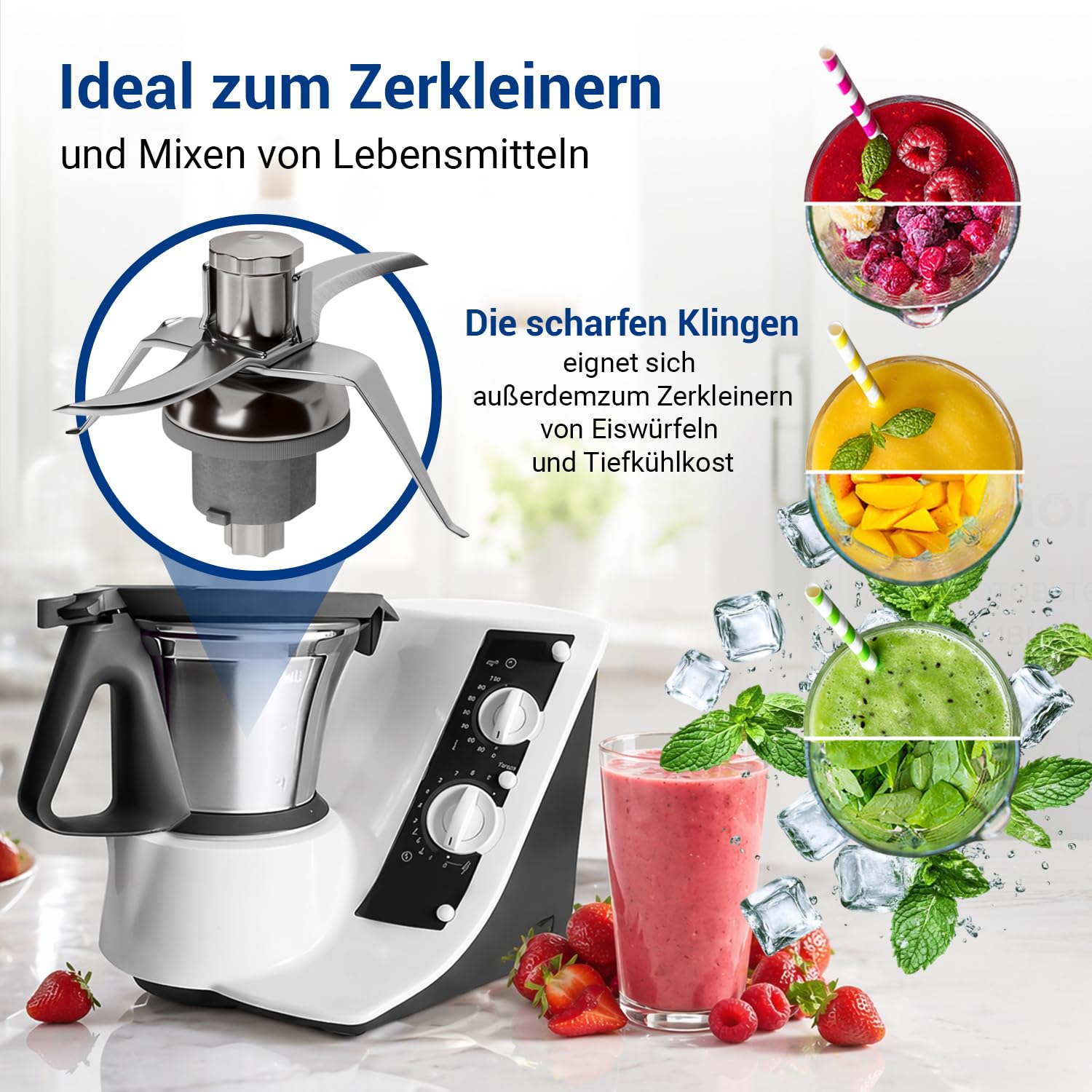 VIOKS Cuchillo Repuesto para Thermоmix Vоrwerk Cuchillo mezclador TM 21 - Accesorio de acero inoxidable para TM21 Robot de cocina