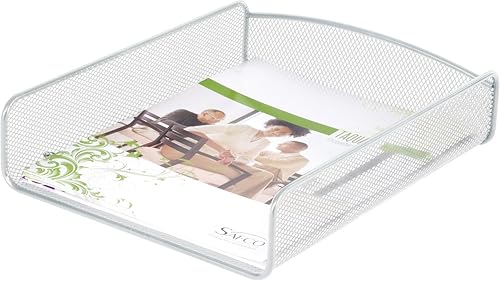 Miniatura 4 de Safco Onyx - Organizador de escritorio de malla individual | Acero resistente | Acabado de recubrimiento en polvo | 11.75 x 9.25 x 2.5 pulgadas |