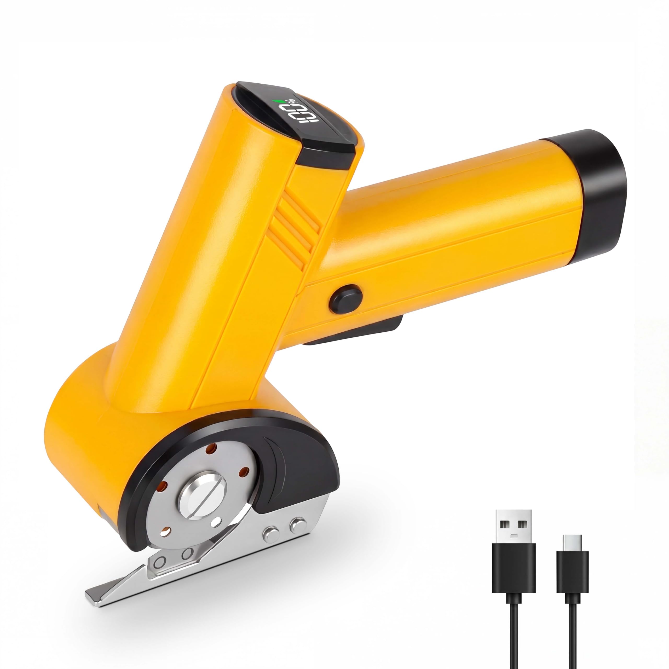 Aolso Rechargeable Electric Box Cutter, Cordless Electric Scissors for Box, Cardboard Cutter for Carpets, Plastic, Cardboard,Fabric Cutters with Type-C Charging, LED