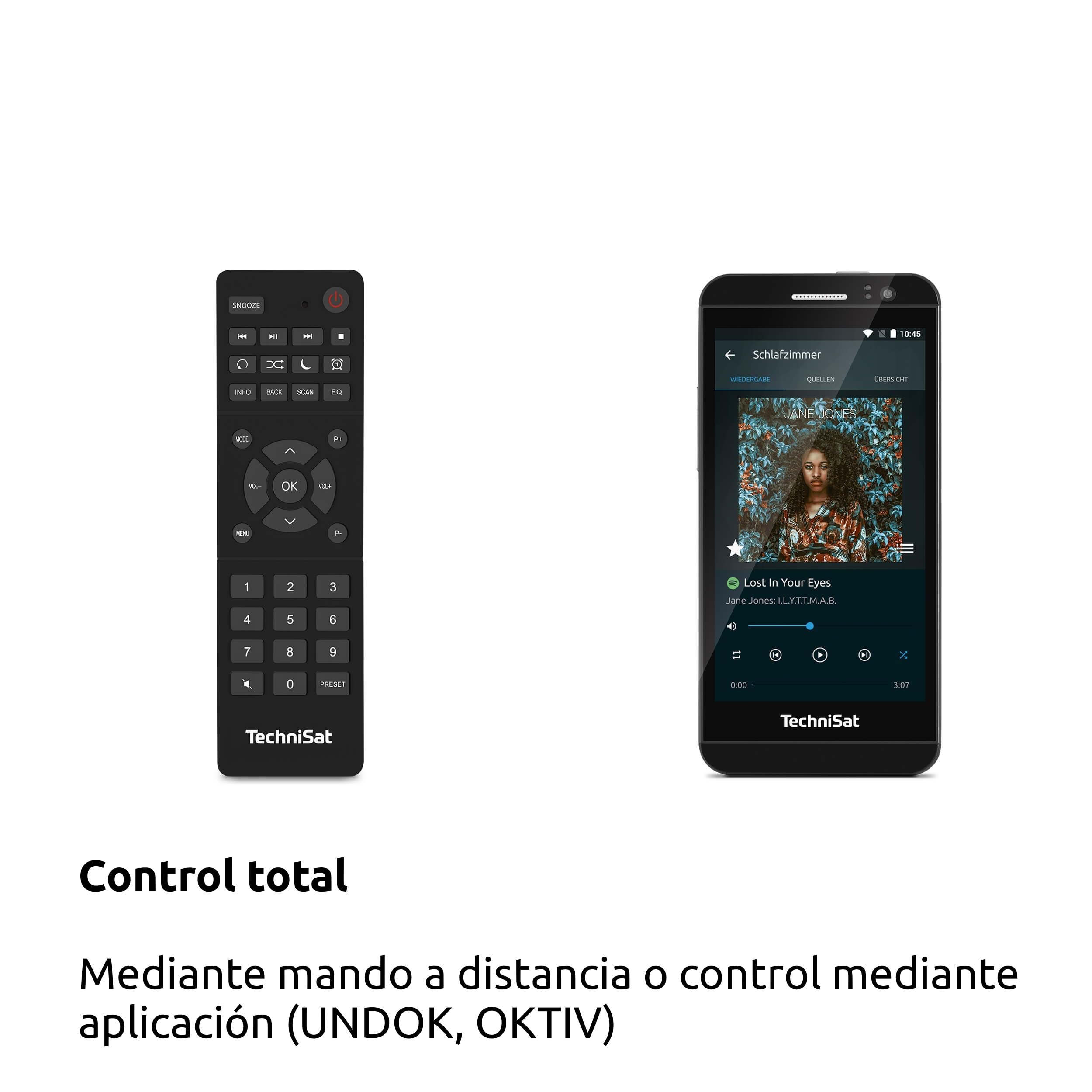 TechniSat Viola 710 CD IR - Equipo Hi-Fi Compacto (Radio Internet, Dab+, FM, CD, Bluetooth, Altavoces estéreo 2x20 W RMS, Toma Auriculares, Despertador, Sleep Timer, Mando a Distancia)