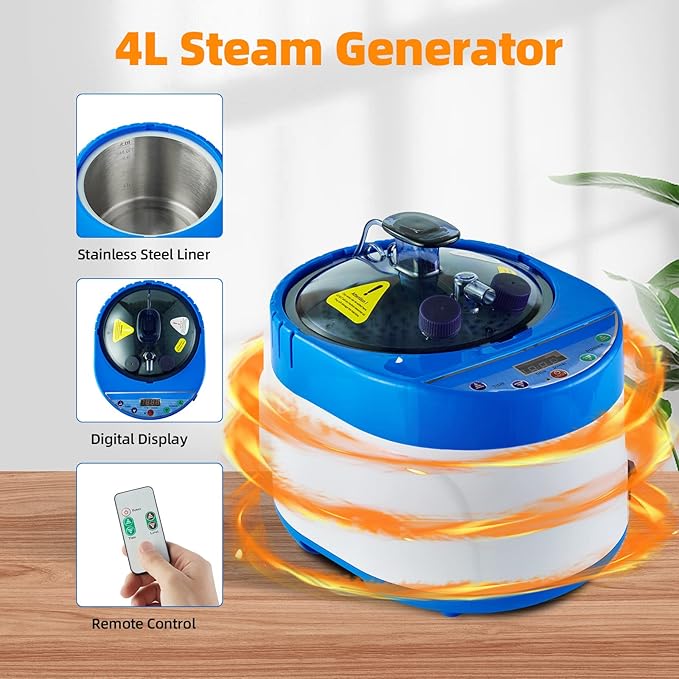 Generador de Vapor Portátil ZONEMEL 4L Acero Inoxidable miniatura 5