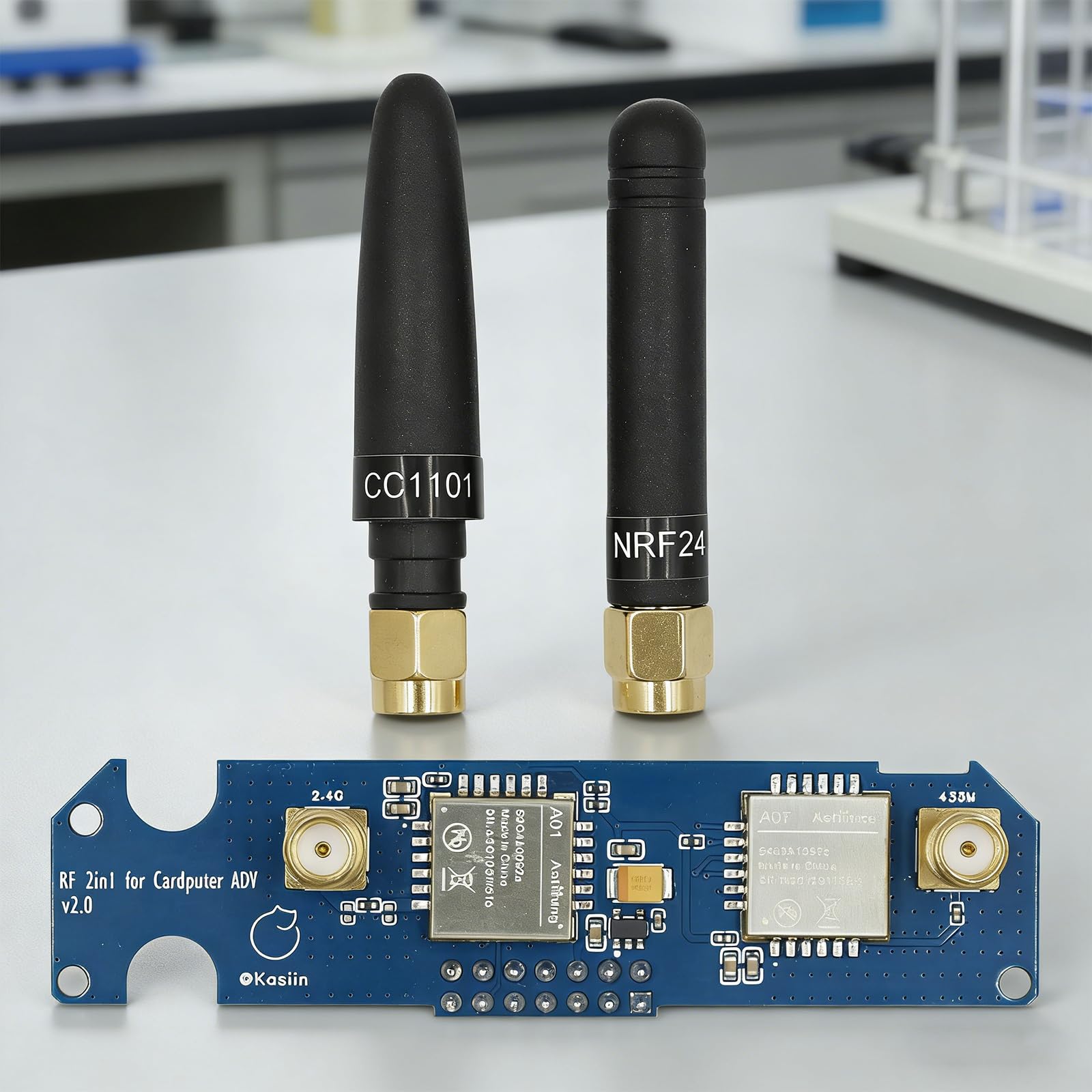 Genérico para M5stack Cardputer NRF24 y CC1101 Dual Bandas Board Enhanced Antenna Stability Tool 2.4G/433M Signale Antennenverbesserungsboards