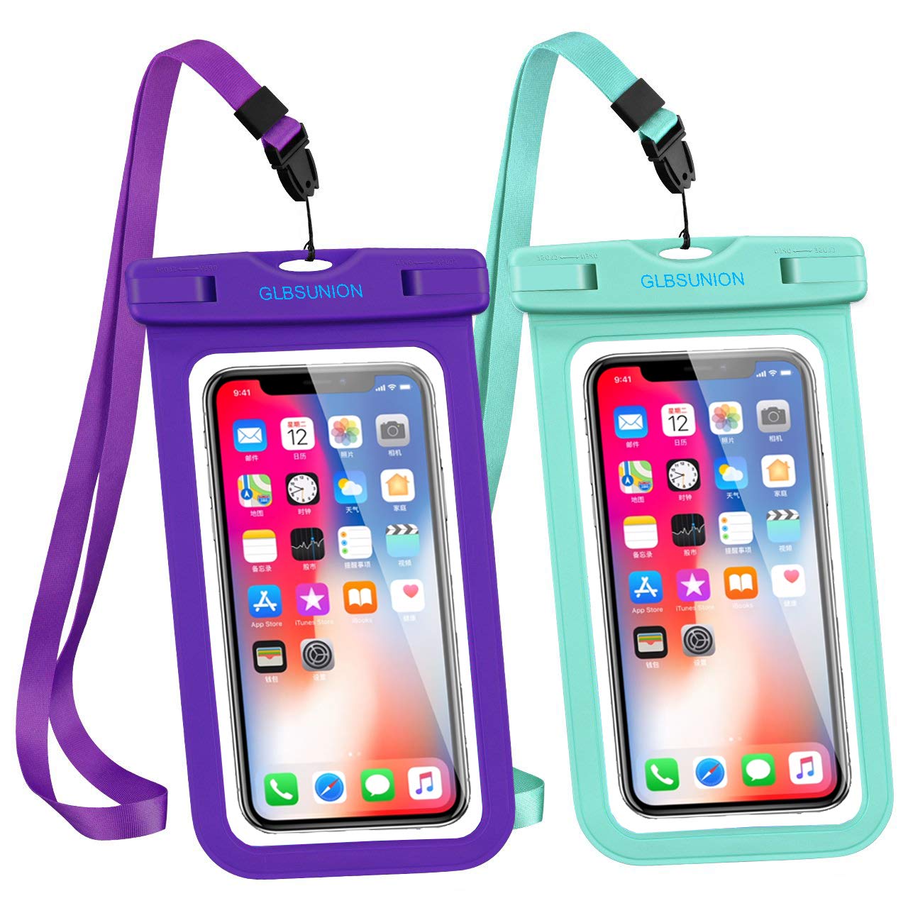 Universal Waterproof Case, 2-Pack IPX8 Waterproof Phone Lanyard Pouch Dry Bag for iPhone 17 16 15 14 13 12 Pro Max Plus Samsung Galaxy S24 S23 Note