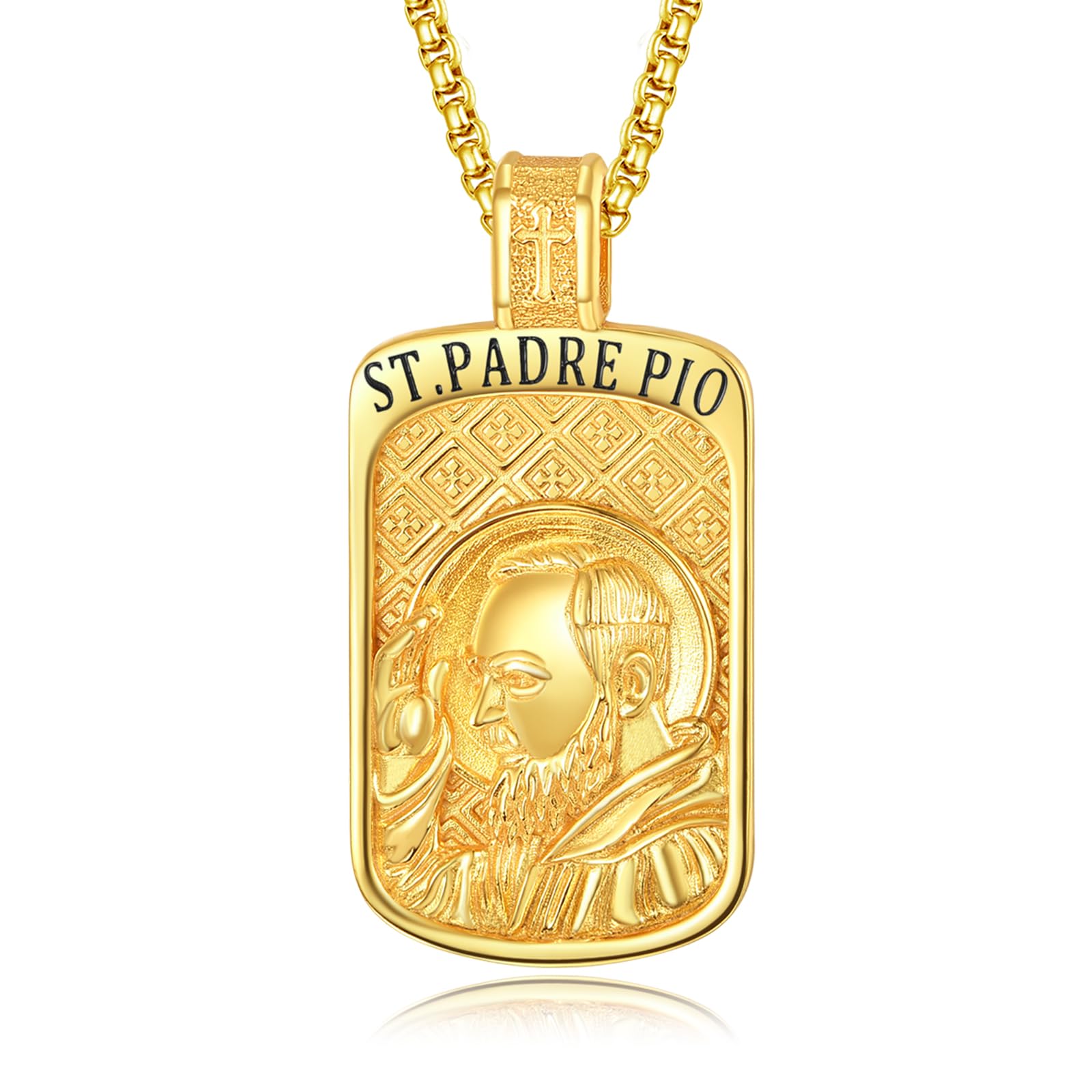 KINGWHYTE St Michael/St Christopher Necklace S925 Sterling Silver Archangel Saint Medals Protect Us Pendant Amulet Jewelry Religious Gifts for Women