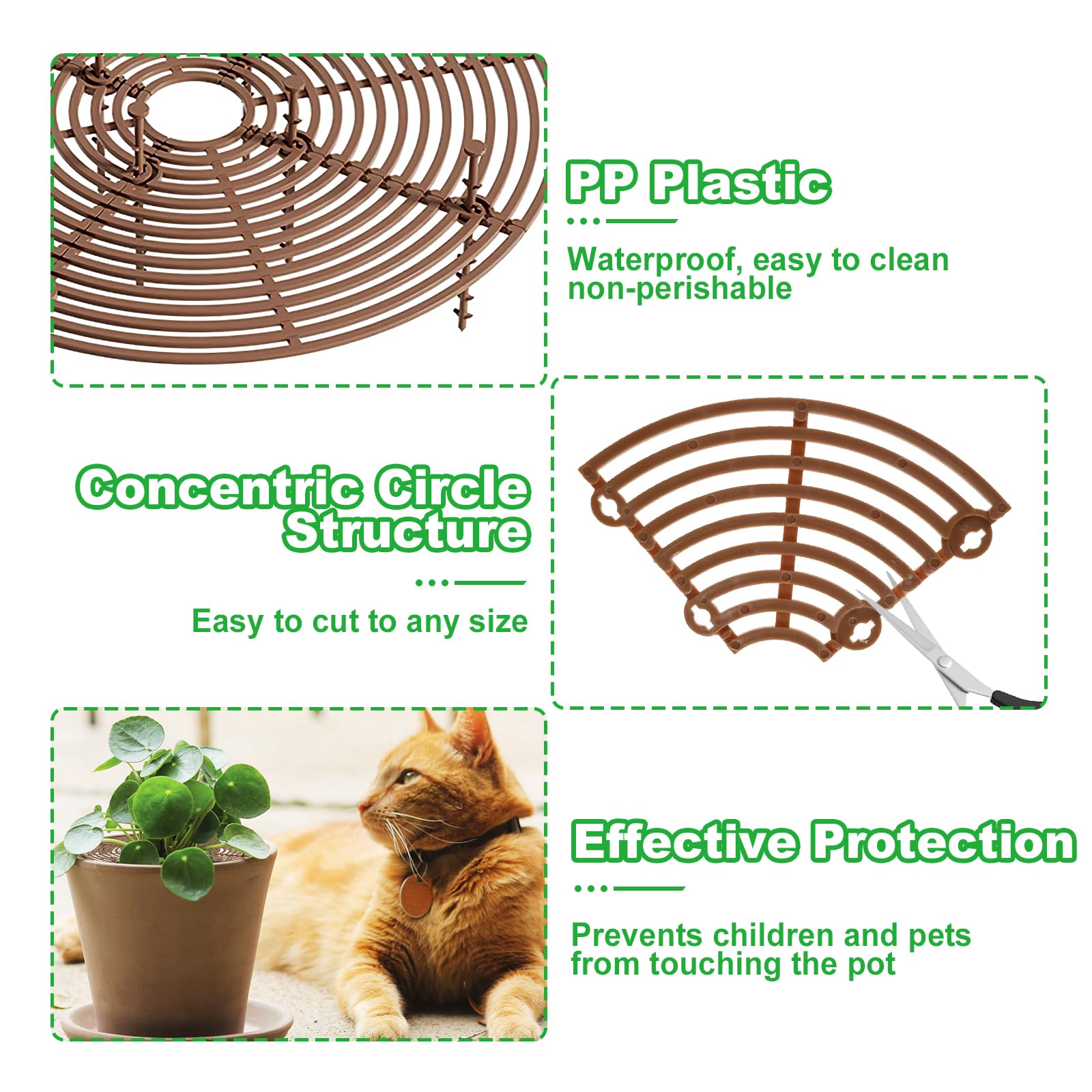 4 Pièces Protection Plante Chat, 30cm Grille Protection Plante, Grille de Protection de Plantes, Cadre de Grille de Couverture de Jardin, SéCurité des Enfants et des Animaux Domestiques