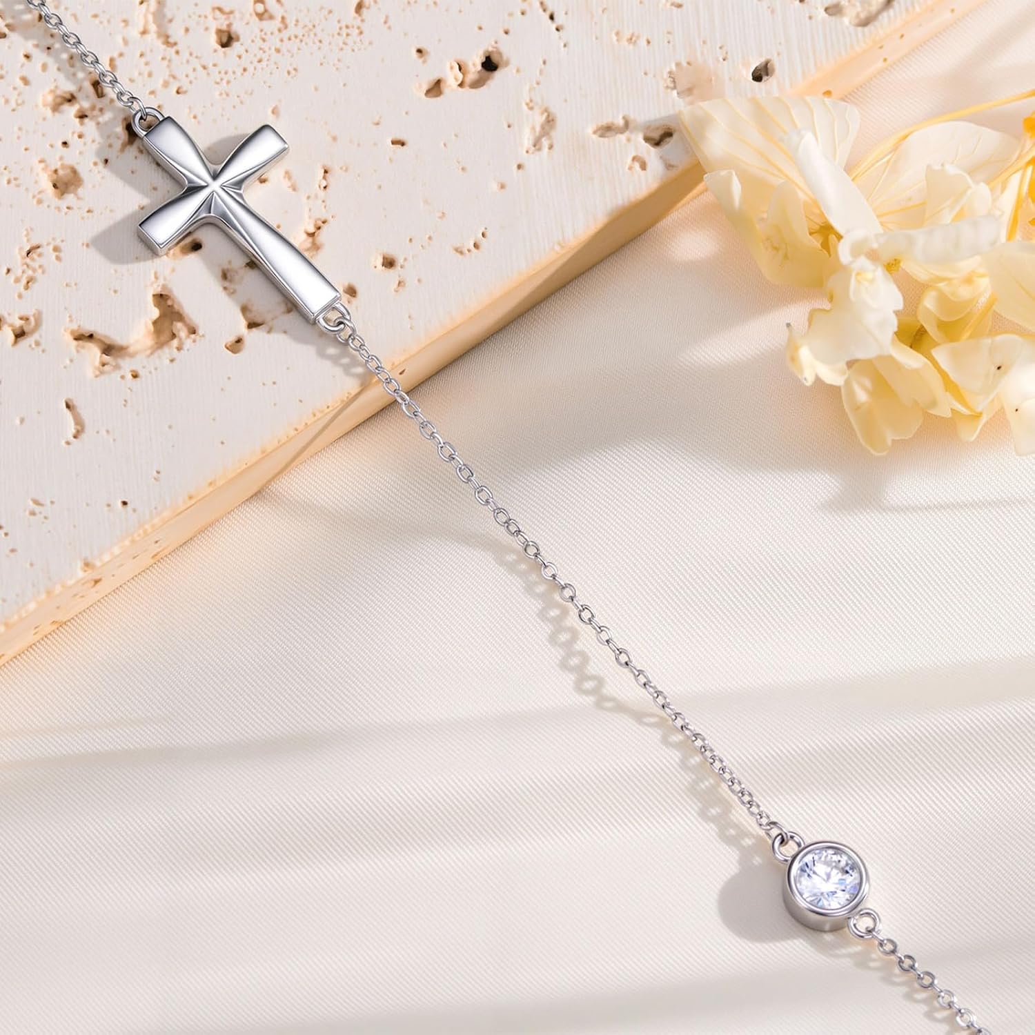Cross Necklace for Women 925 Sterling Silver Cross Pendant Religious Christian Jewelry Faith Easter Gifts for Wife