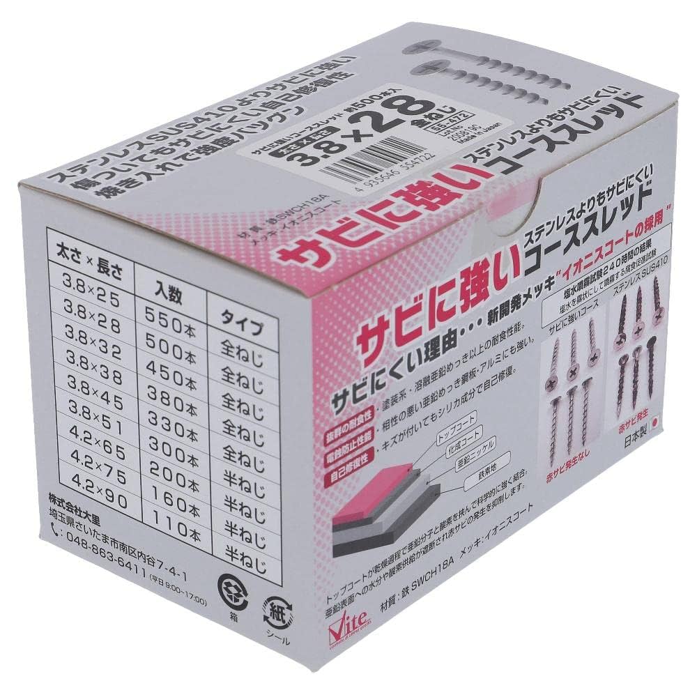 さと様 Amazon | OHSATO 錆に強いコーススレッド 小箱 3．8