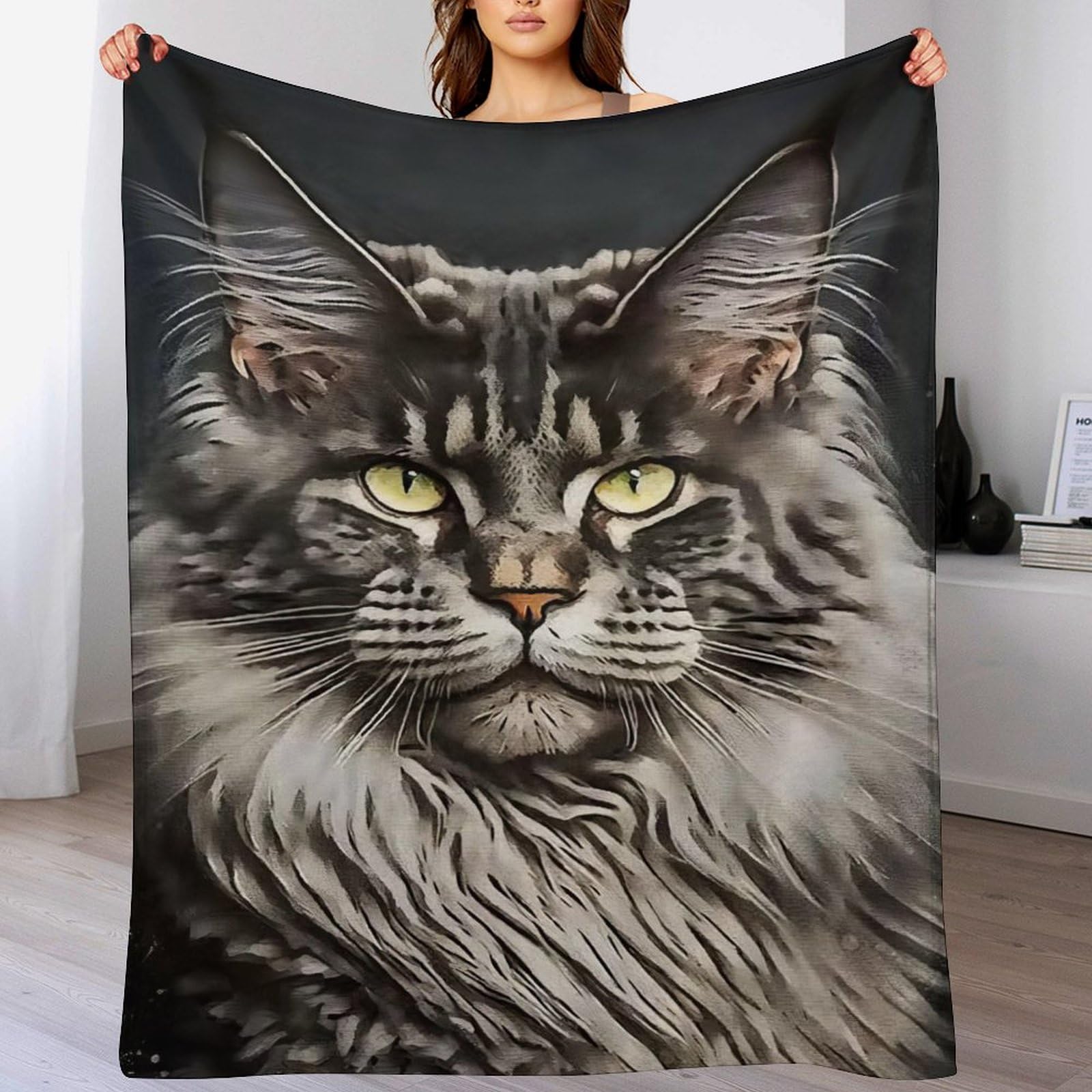 Couverture polaire chat pour canapé grand plaid super doux 140x180