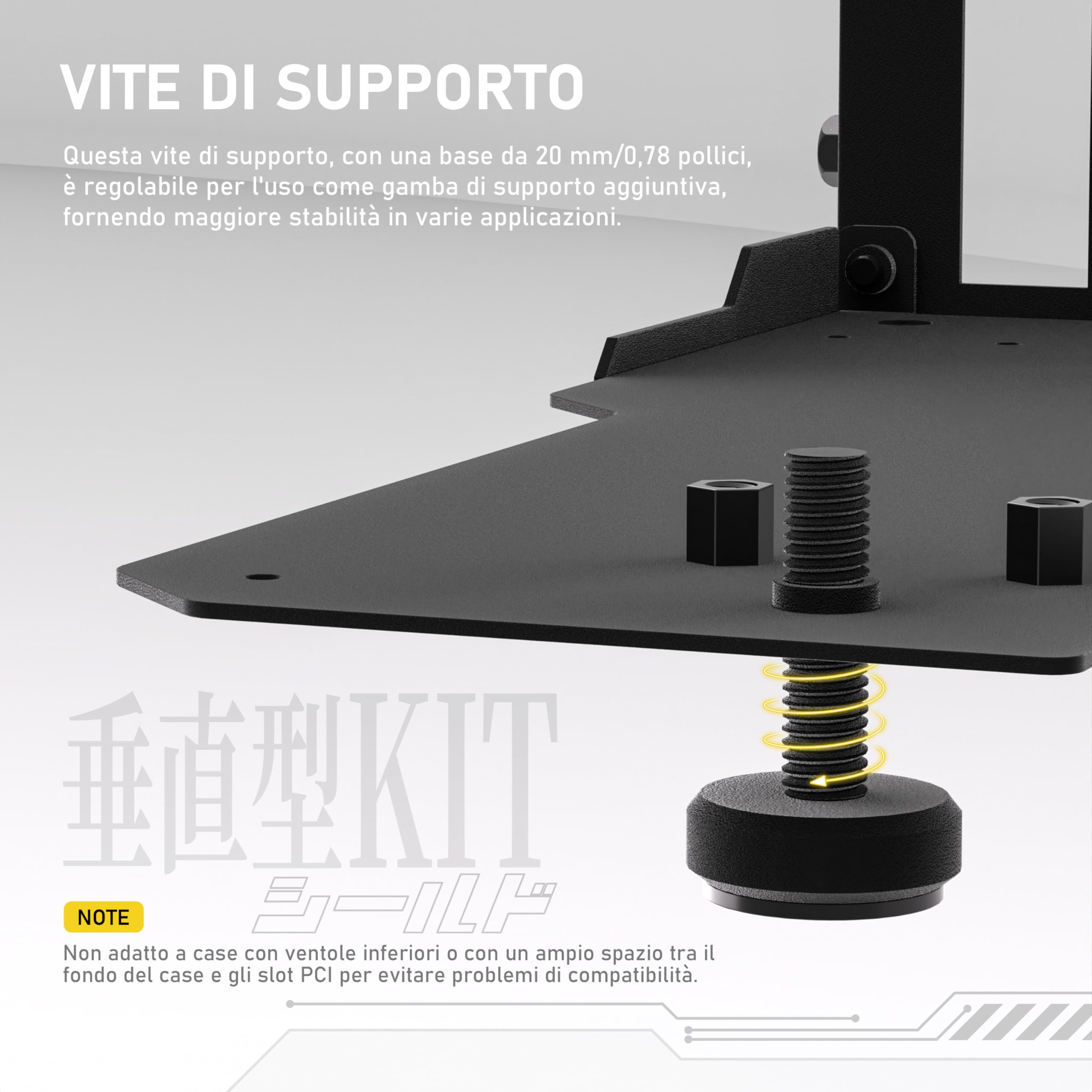 EZDIY-FAB Supporto Verticale per GPU con Cavo Riser PCIE 4.0,Serie Shield,Estensione Flessibile da 115mm/4.52in,Connettore a 90 Gradi,Compatibile Solo con Slot PCIe Completamente Aperti-Nero-YIHPI344