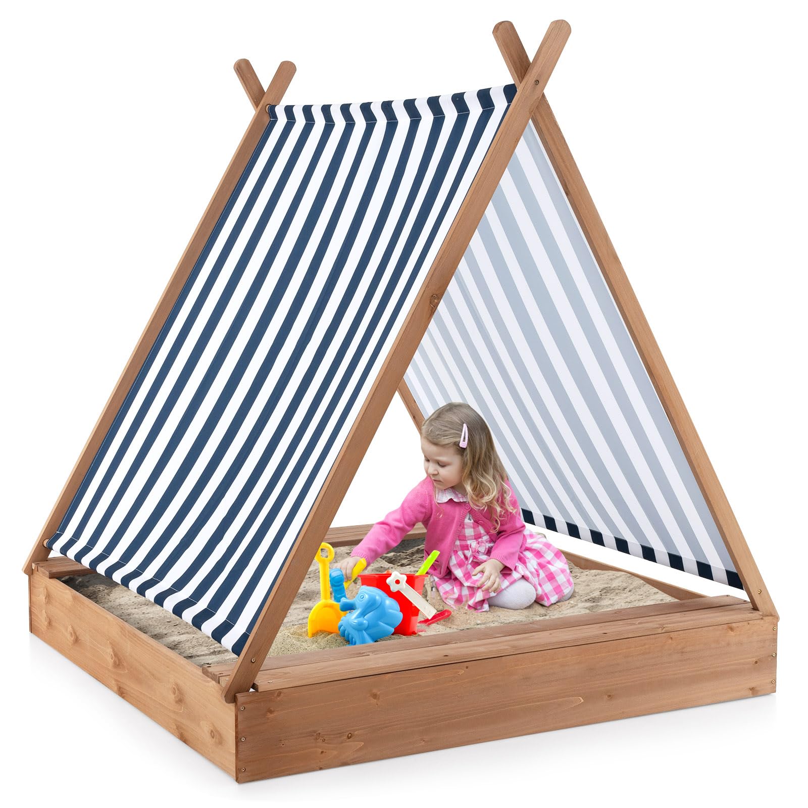BONFIRE XS Kids用 Amazon.com: HONEY JOY Sandbox with Canopy, Fir Wood