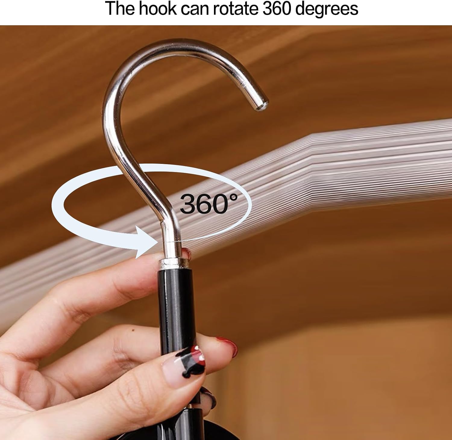 Purse Organizer Purse Organizer for Closet Purse Hanger-360 °Rotation,Curved Design, No Fear of Deformation of The Bag Strap，Premium and Smooth Purse Hook (Black 1 Piece)