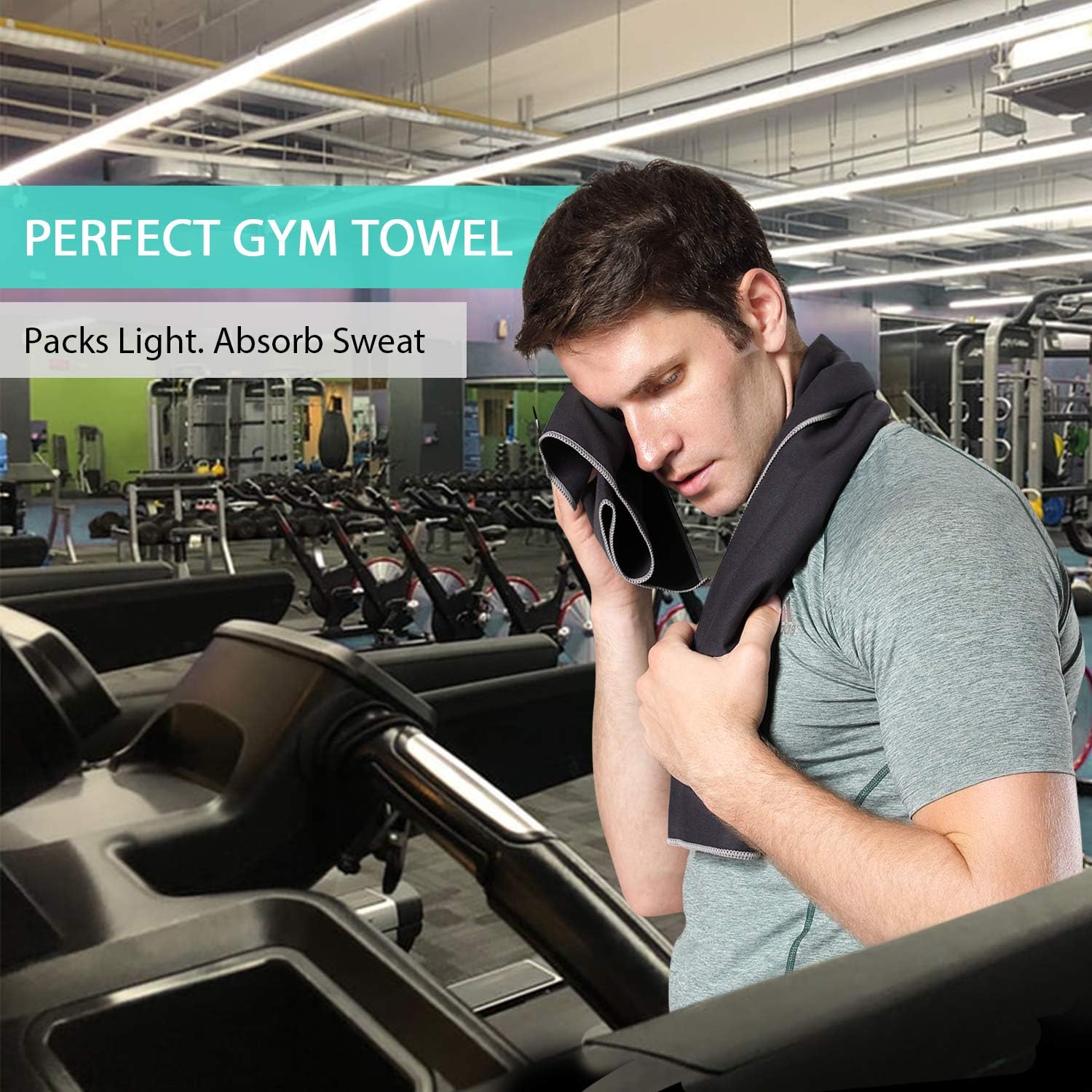 Your Choice 2 Pack Microfiber Travel Towel (16x32 inch), Fast Drying Towel for Gym Workout Camping Backpacking Sports. Sweat Absorbent, Lightweight and Ultra Compact (Small/Black) : Sports & Outdoors