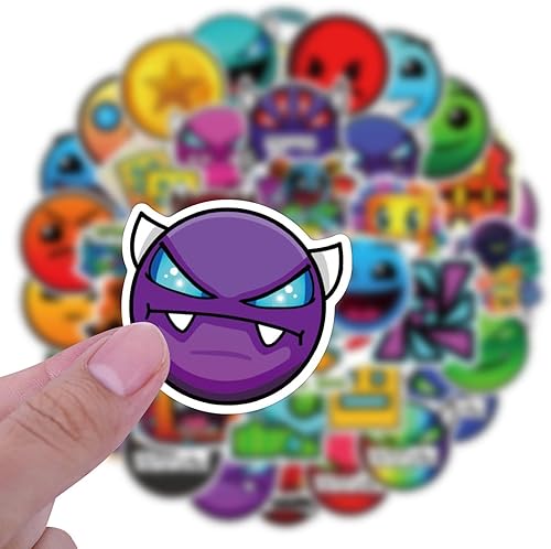 Miniatura 3 de 50 calcomanías geométricas para tablero, calcomanías clásicas para portátiles, divertidos juegos de dibujos animados, calcomanías de vinilo