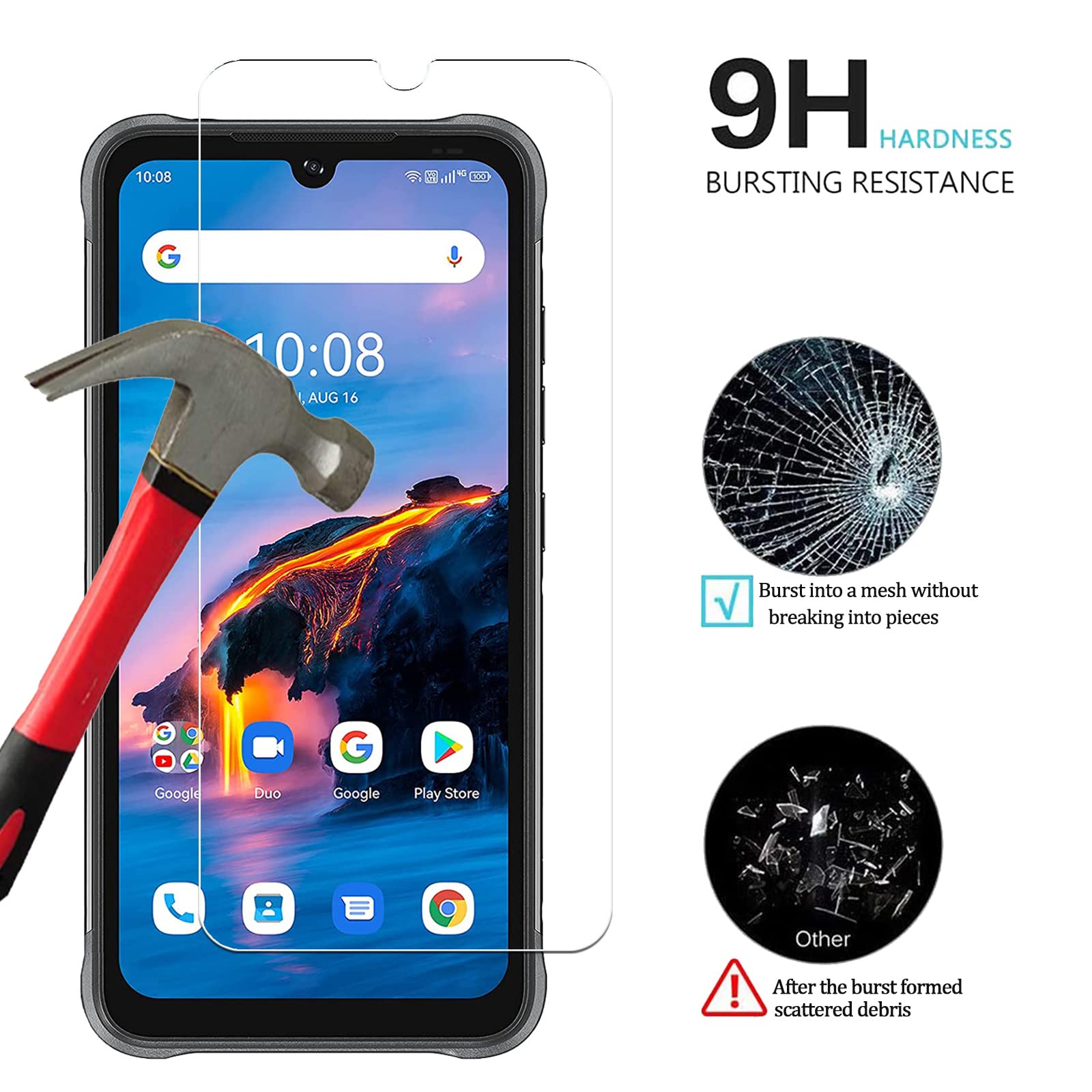 Mr.Shield Pellicola Protettiva In Vetro Temperato Per Umidigi BISON X10 Pro [3 Pezzi] 9H - 3