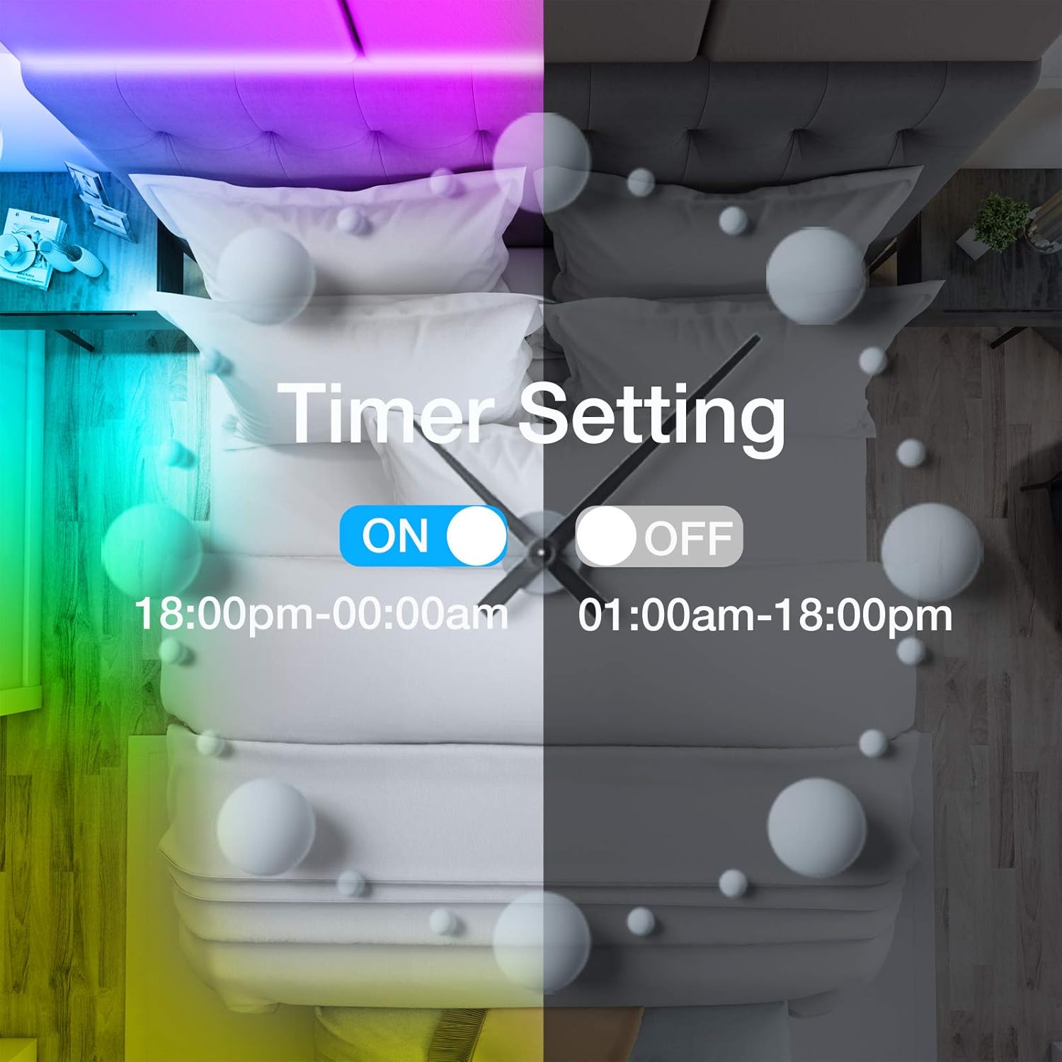 LED strip light timer setting