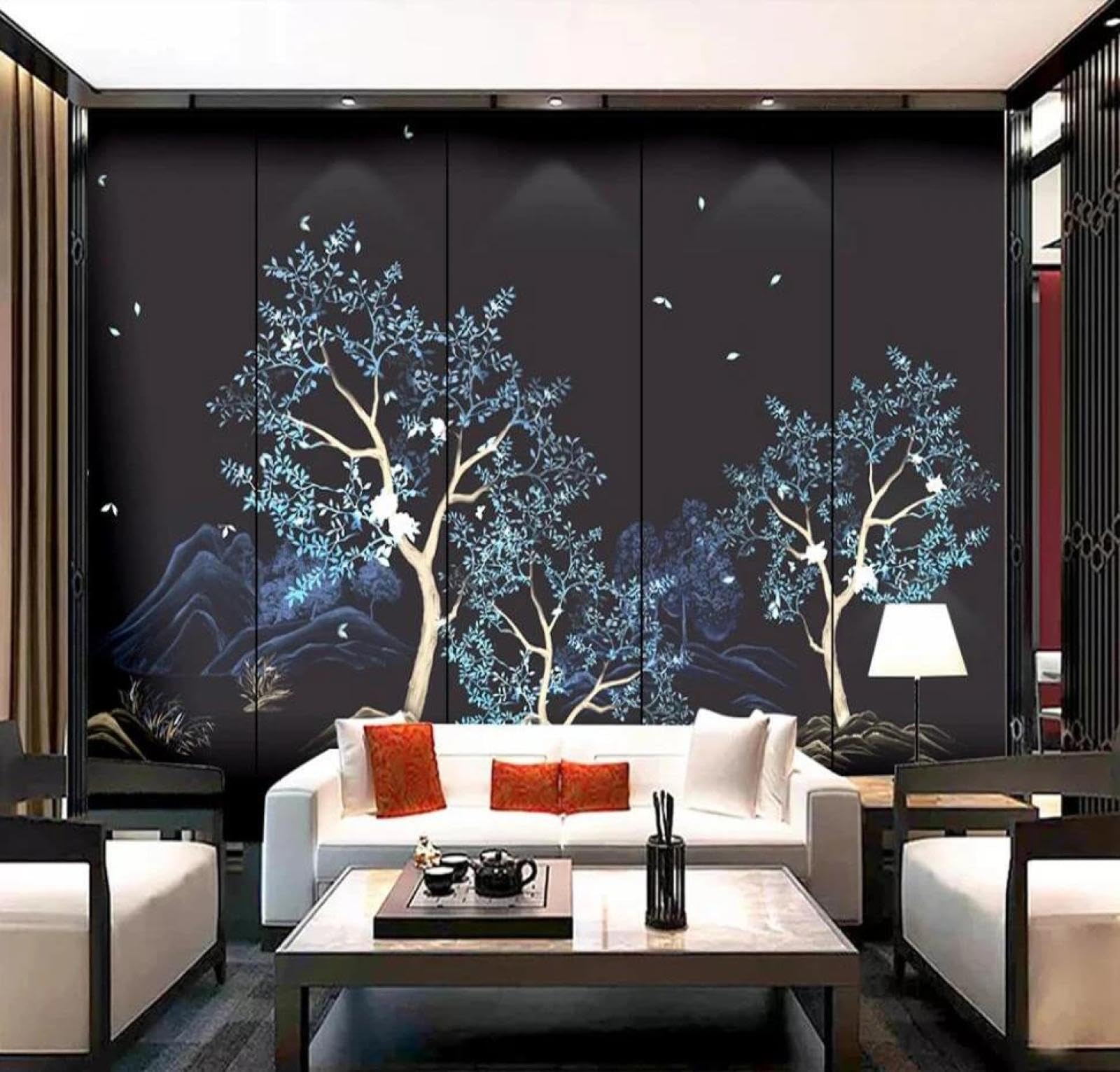 Papier peint 3D ILIYA en tissu non tissé haut de gamme pour grand mur