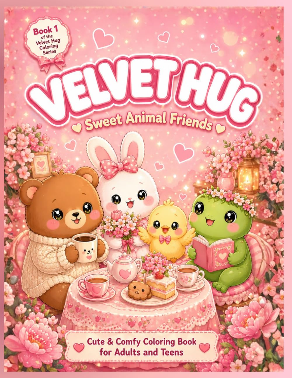Velvet Hug: Sweet Animal Friends: Cute & Comfy Coloring Book for Adults and Teens (Velvet Hug Coloring Series)