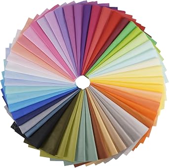 50pcs Multicolor Precut Fabric Squares 100% Cotton Fabric Bundles for DIY Quilting Sewing Patchwork Crafts (12 x 12 inches)