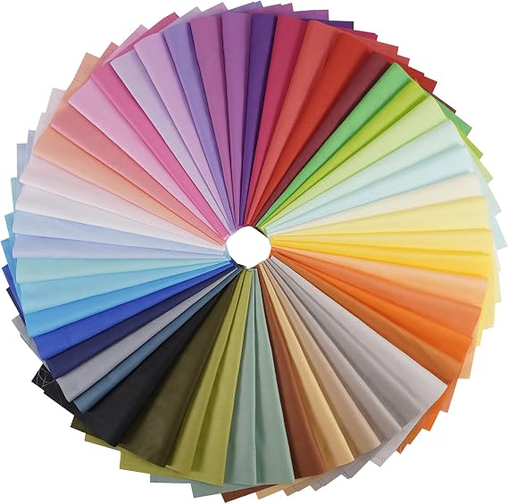 50pcs Multicolor Precut Fabric Squares 100% Cotton Fabric Bundles for DIY Quilting Sewing Patchwork Crafts (12 x 12 inches)