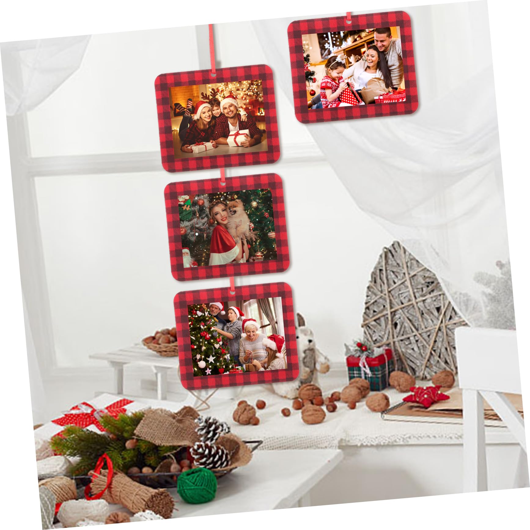 Cornice portafoto in Silicone per Albero di Natale, Decorazione Natalizia Fai da Te per Armadio, Tavolo, libreria, Soggiorno