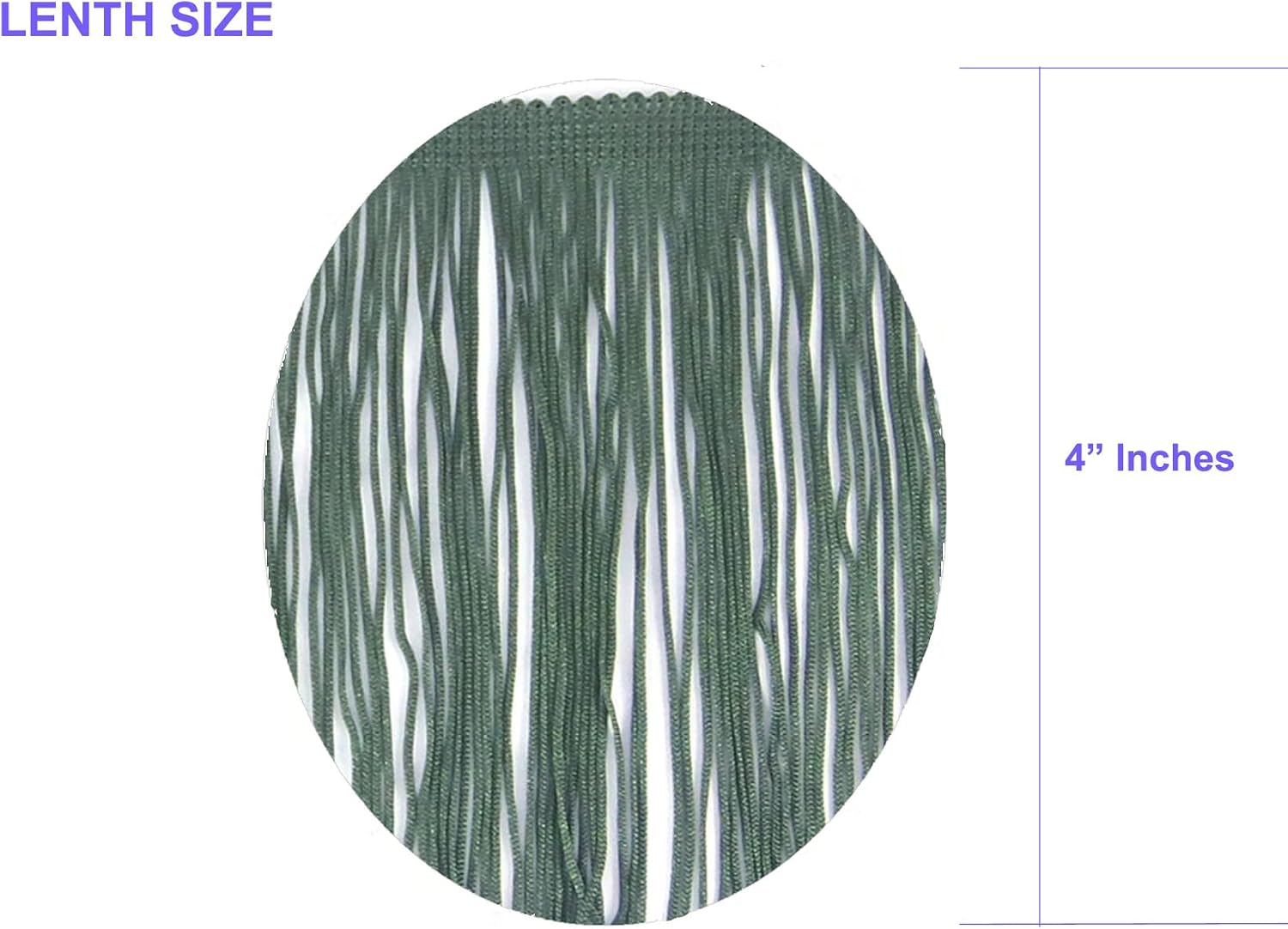 10 Yards of 4" Long Chainette Fringe Thread Yarn Tassel Trim Braid Fringe for Crafts Sewing and Decor-Olive Green