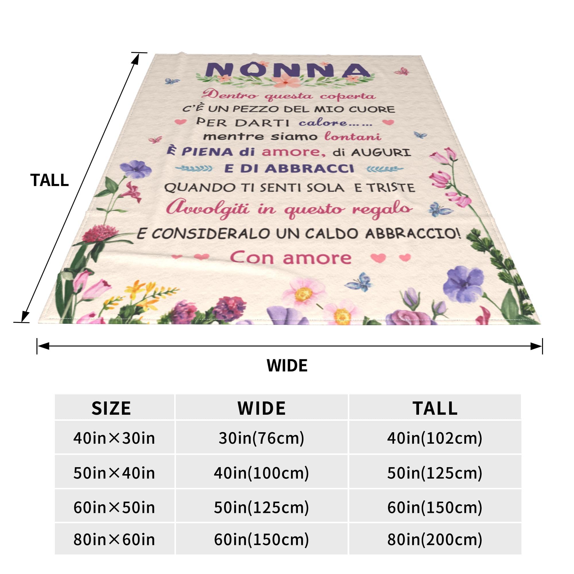 Coperta A Mia Nonna, Nonna Idee Regalo, Regalo Nonna Compleanno da Nipote, Regali per Nonna Natale Ringraziamento Festa Della Mamma Festa Della Nonna Coperta morbida 130x150cm