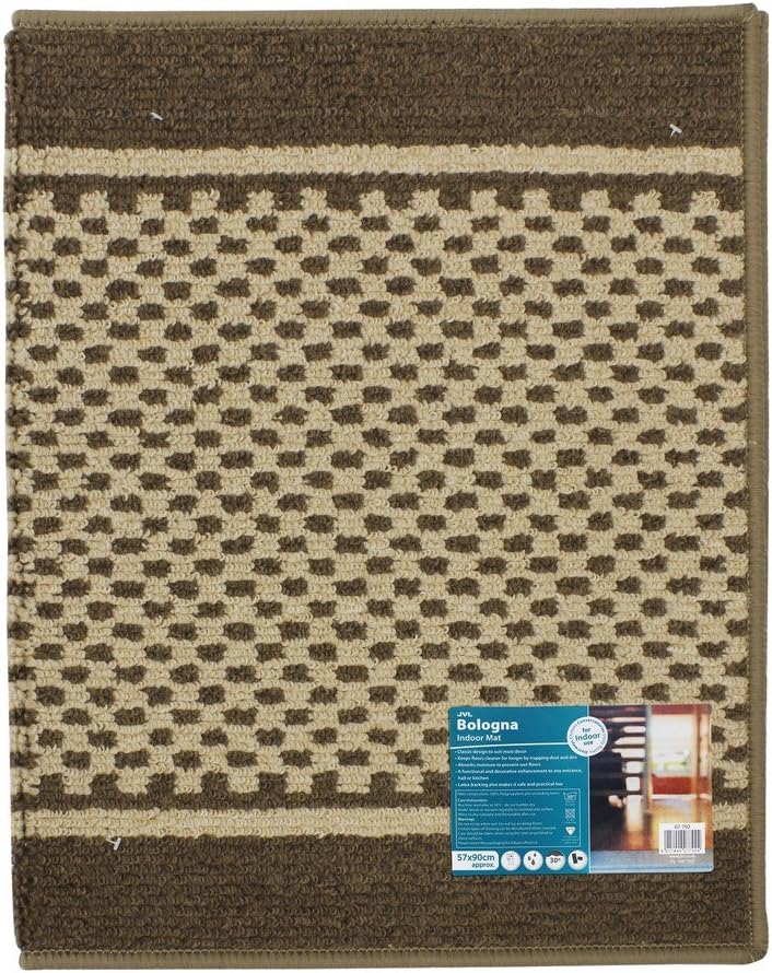JVL Bologna Latex Backed machine Washable Entrance Door Mat, Brown, Beige, Polypropylene/ Latex, Brown/Beige,, 57 x 90 x 1.2 cm - Image 3