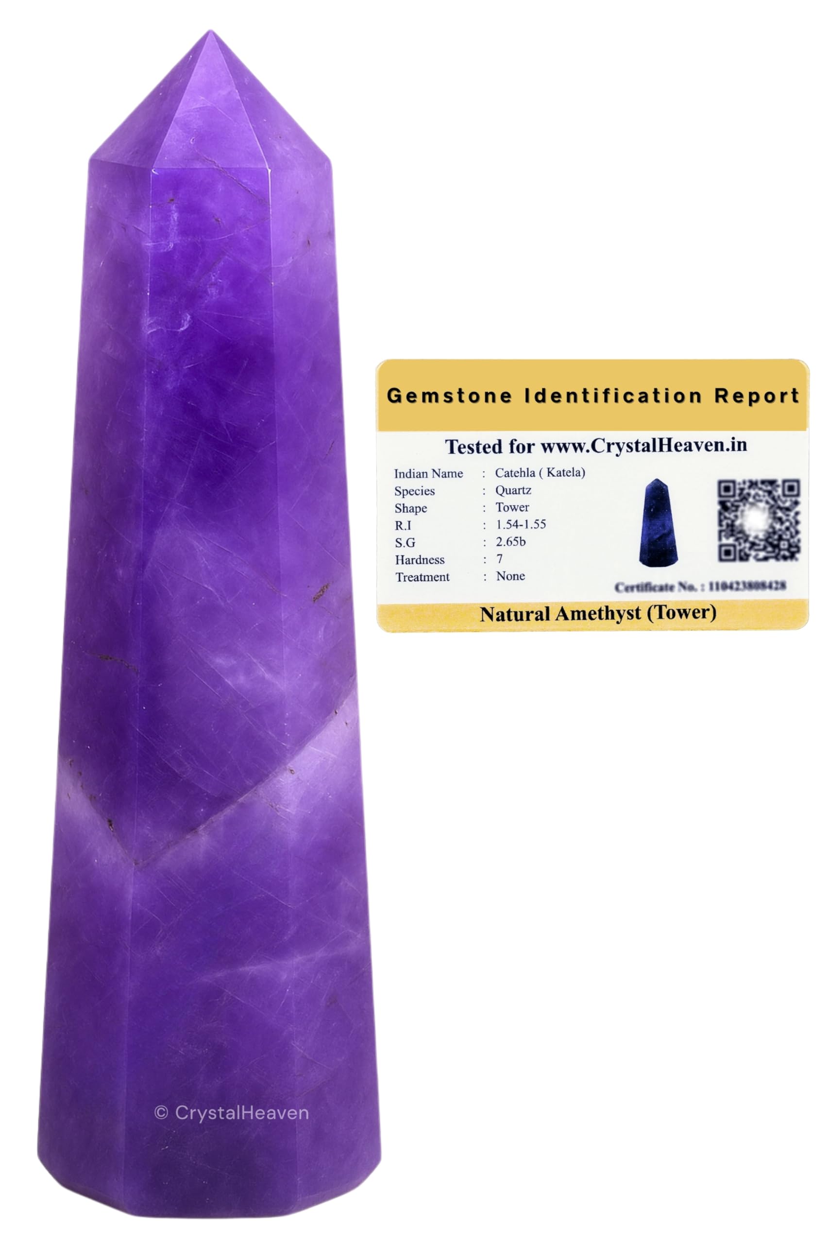 Amethyst Crystal Tower Obelisk Point for Chakra, Healing and Balancing - AAA Grade Original Certified Gemstone Agate for Reiki Meditation Yoga Spiritual (2-3 Inches)