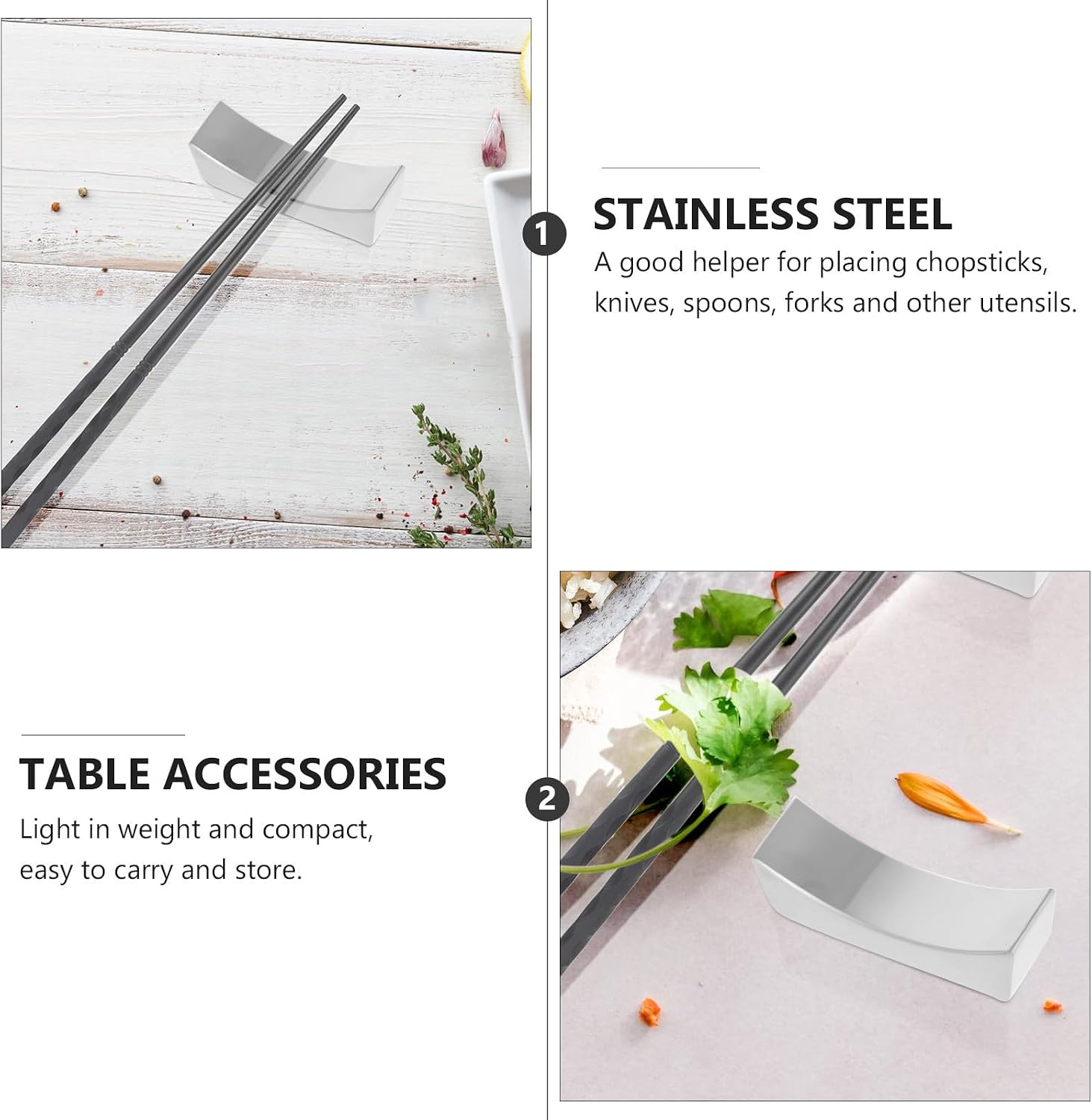 2pcs Stainless Steel Forks Holder, Compact Solid Base Silverware Rest