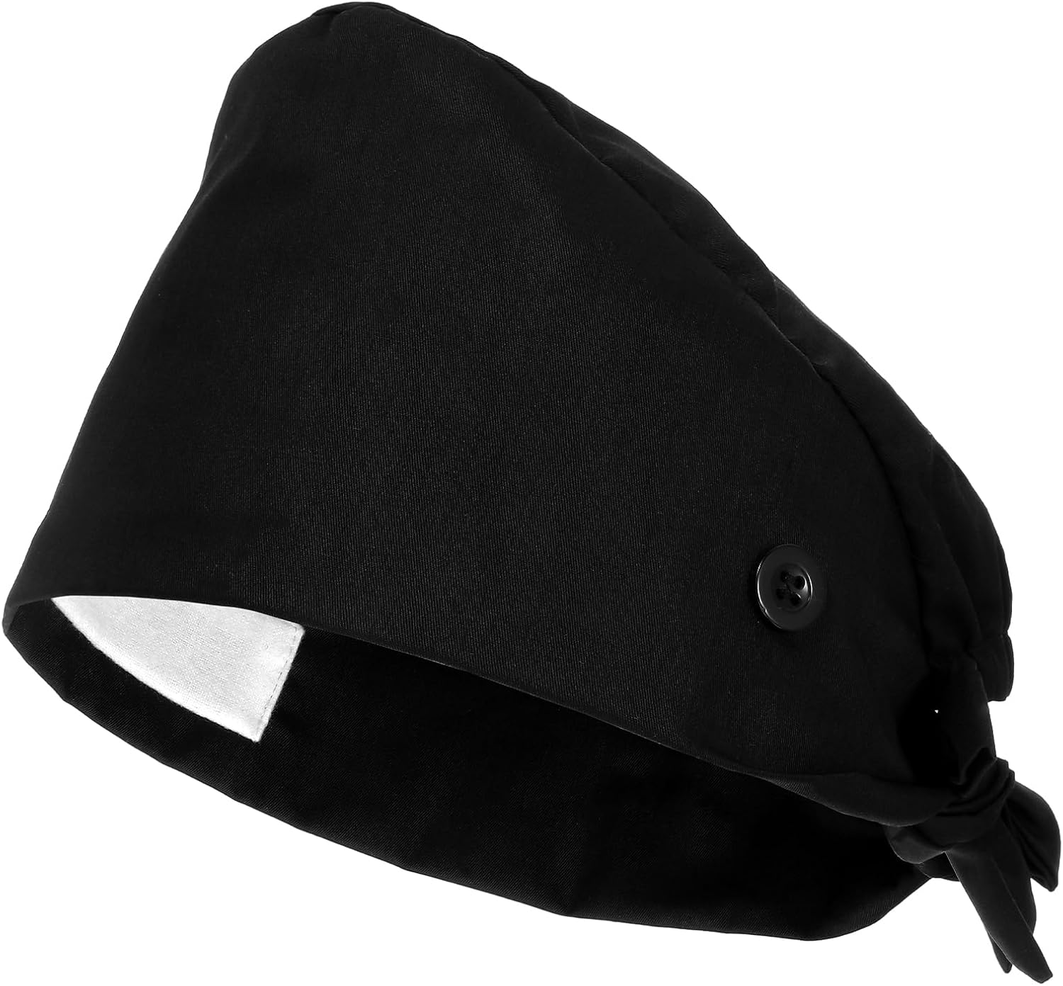 Satin Lined Scrub Cap with Ponytail Opening 1PC Adjustable Surgical Hat with Button Closure Comfortable Nurse Cap for Medical Professionals, Chefs Healthcare Workers Hair Beard Cover for Women Men