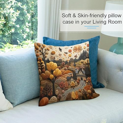 Miniatura 8 de Fundas de almohada de otoño y paisaje, decoración de habitación, 16 x 16 pulgadas, decoración de otoño, agradecido, cojines decorativos para sala