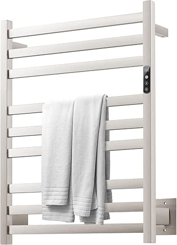 9 Bars Wall Mounted Towel Warmer, Heated Towel Rack for