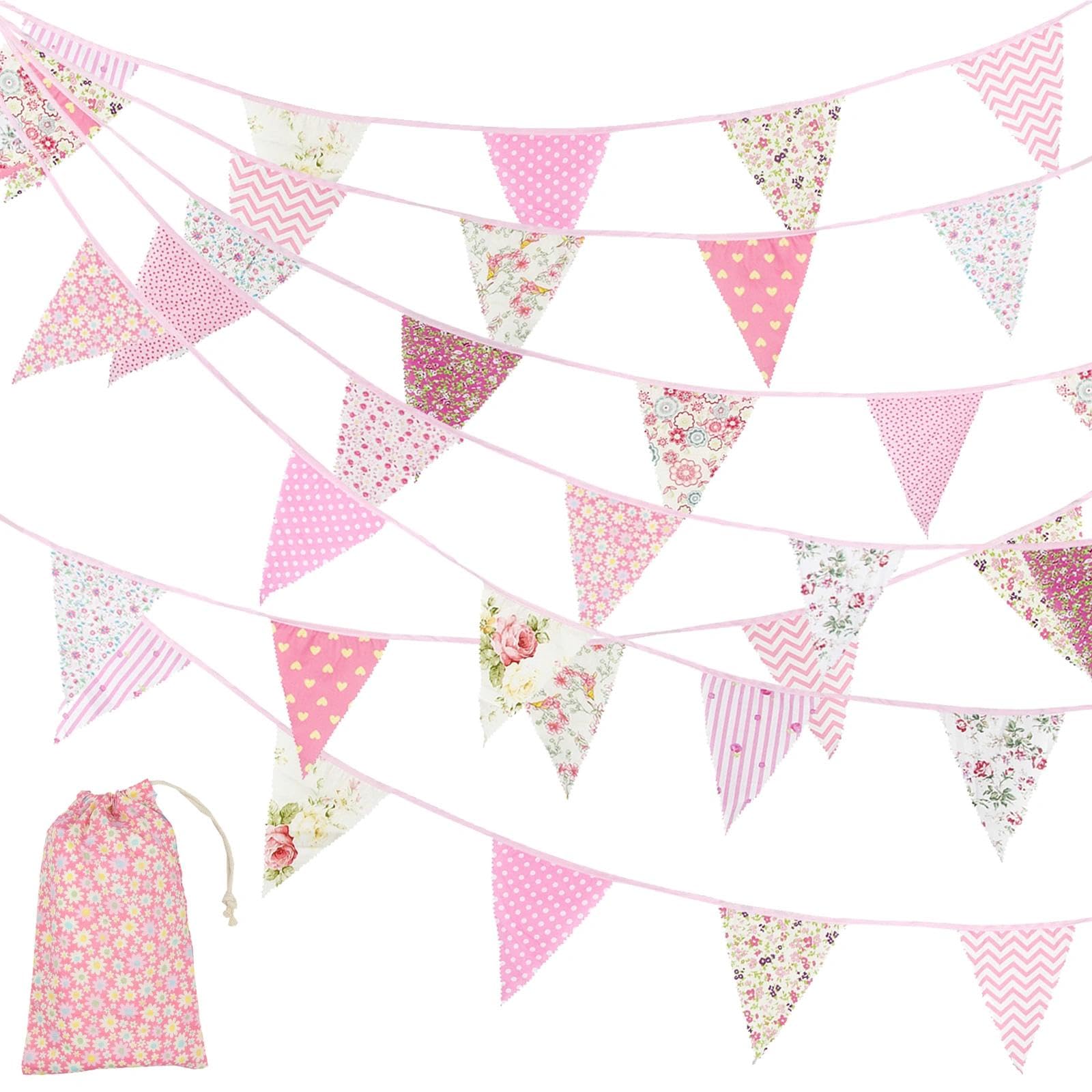 12m Bandierine Triangolari Colorate Feste Festone Striscione Bandiere Ghirlanda di Bandierine Colorate, BBandierine Festa Ghirlande Compleanno per Pasqua e Decorazioni per Interni ed Esterni