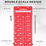 Thread Checker, Nut and Bolt Thread Gauge with 28 Standard & Metric Sizes, Aluminum Wall-Mountable Bolt and Nut Identifier Gauge, Red