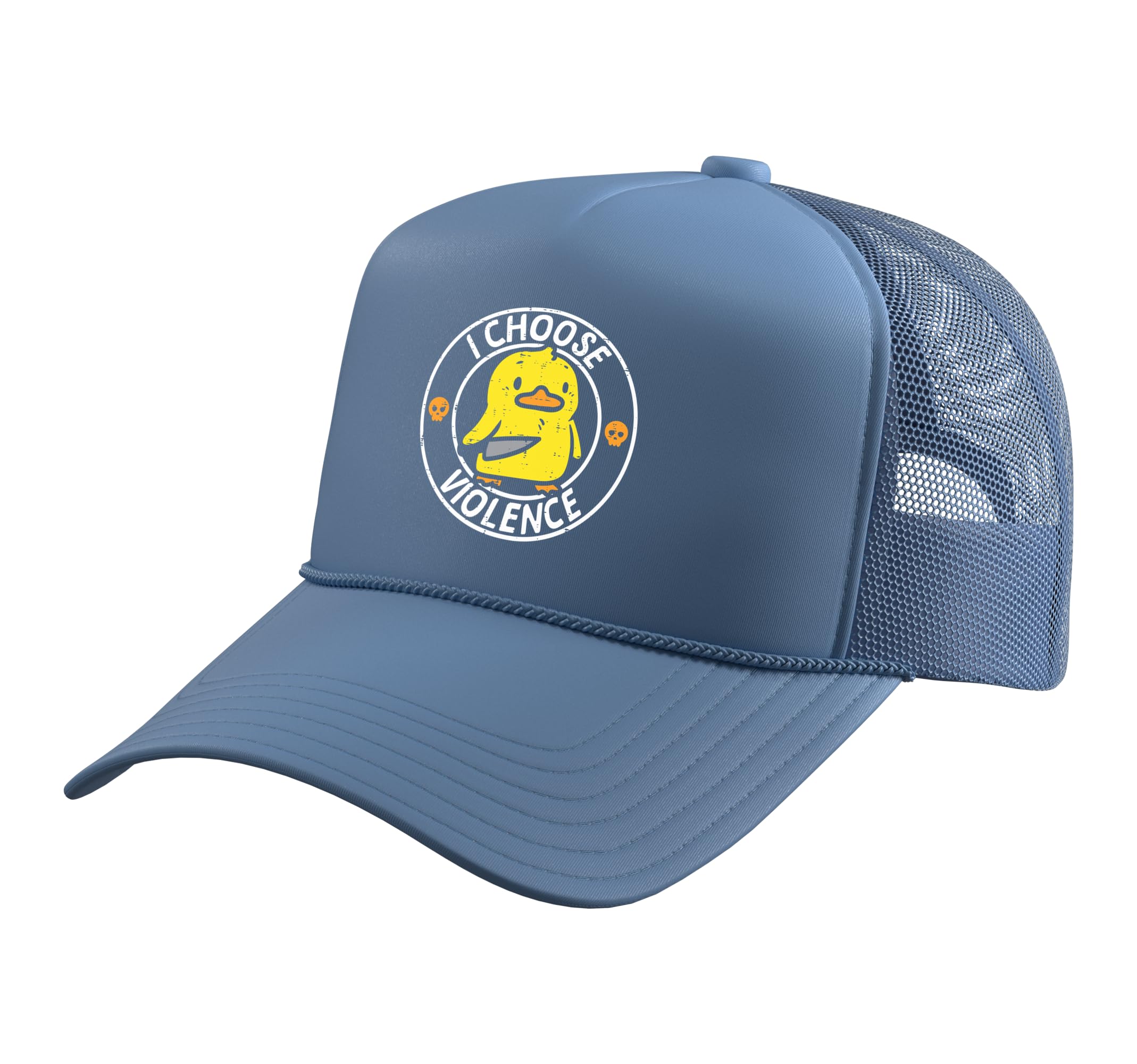Duck Knife I Choose Funny Sarcasm Joke Humor Gag Men Women Trucker Hat with Adjustable Mesh Back