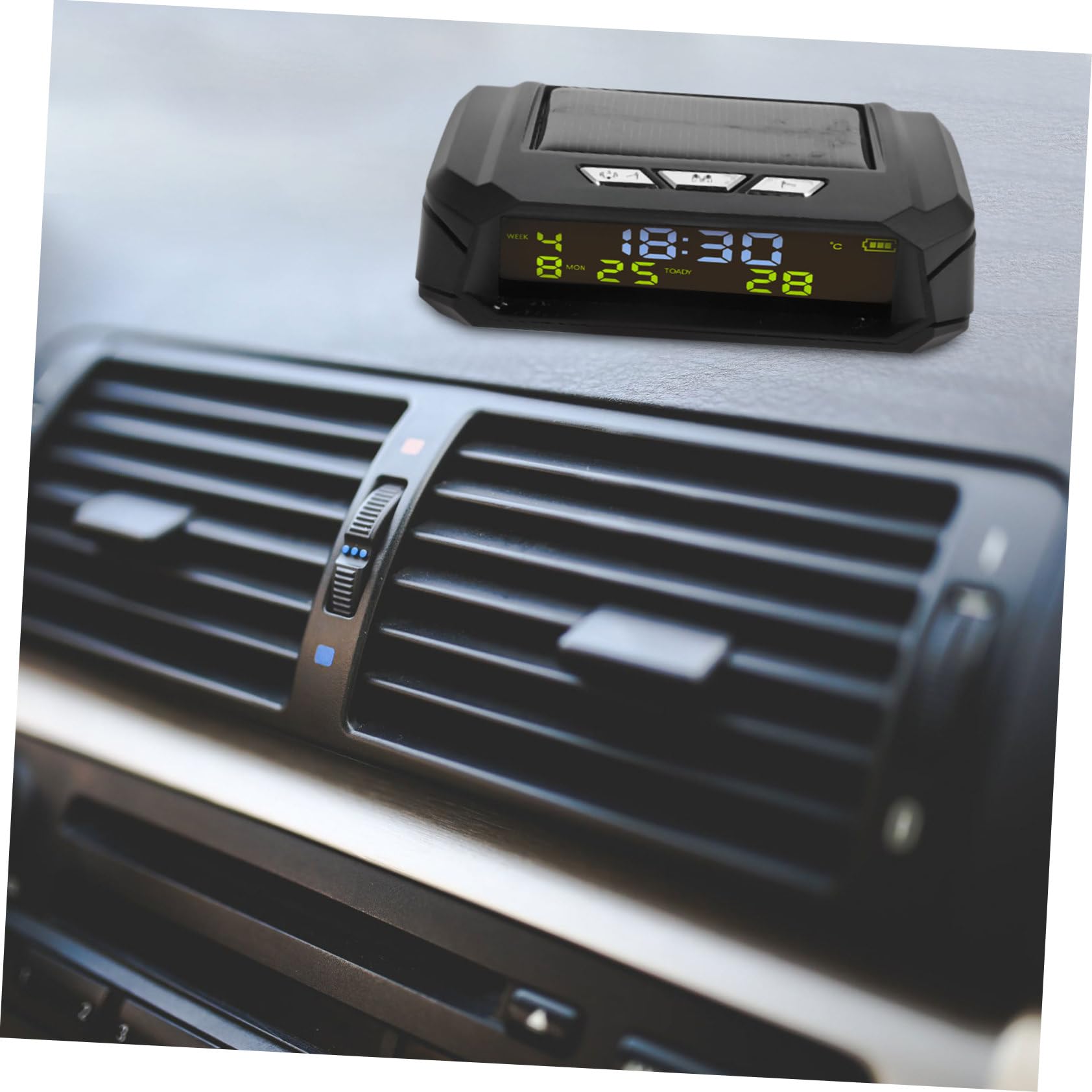 Reloj Solar para Salpicadero de Coche con Temperatura y Hora