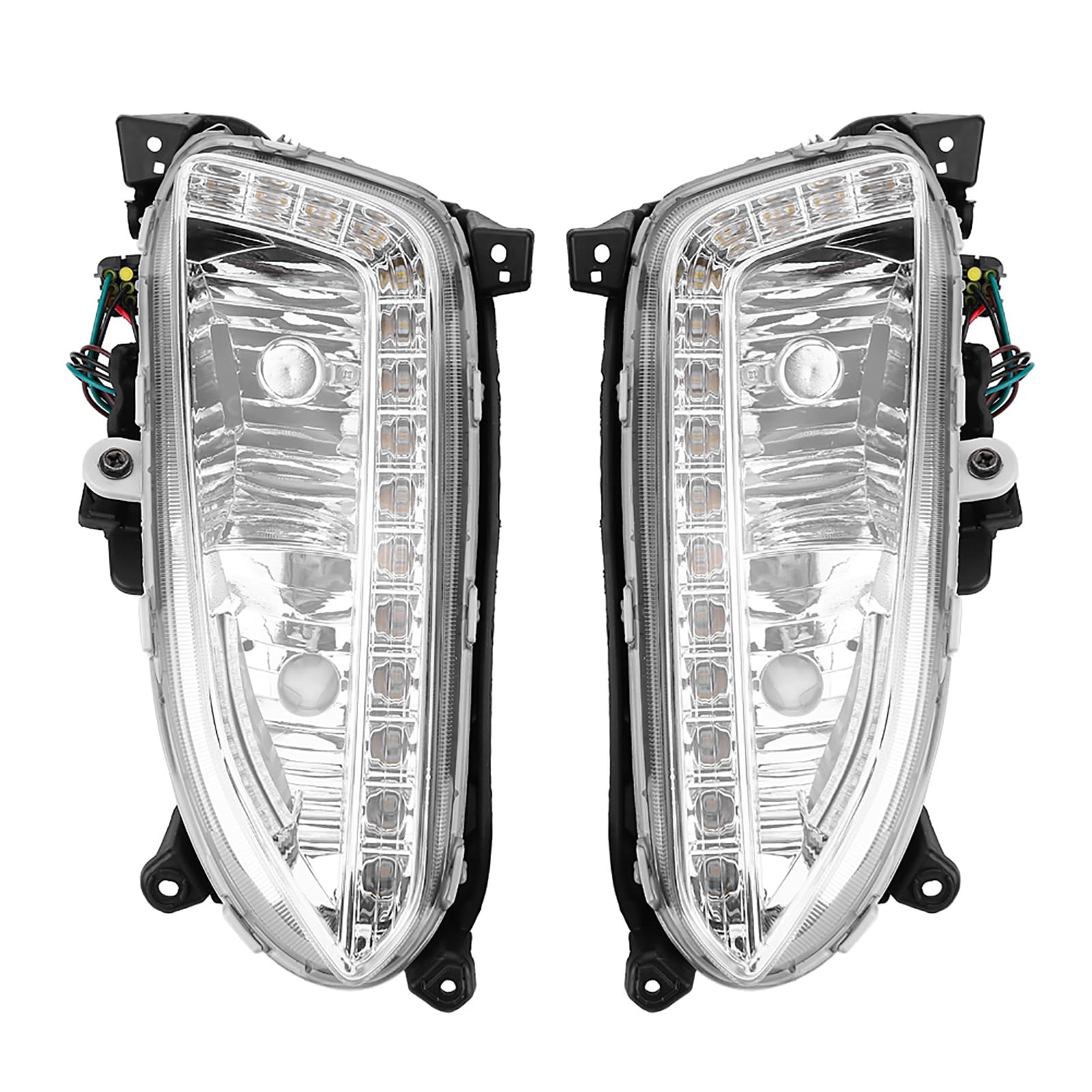 Tbest Luces Antiniebla Diurnas de Santa Fe, 1 par de Luces de Circulación Diurna para Coche, Cubierta de Lámpara Antiniebla Drl para Hyundai Santa Fe Ix45 2013 2015