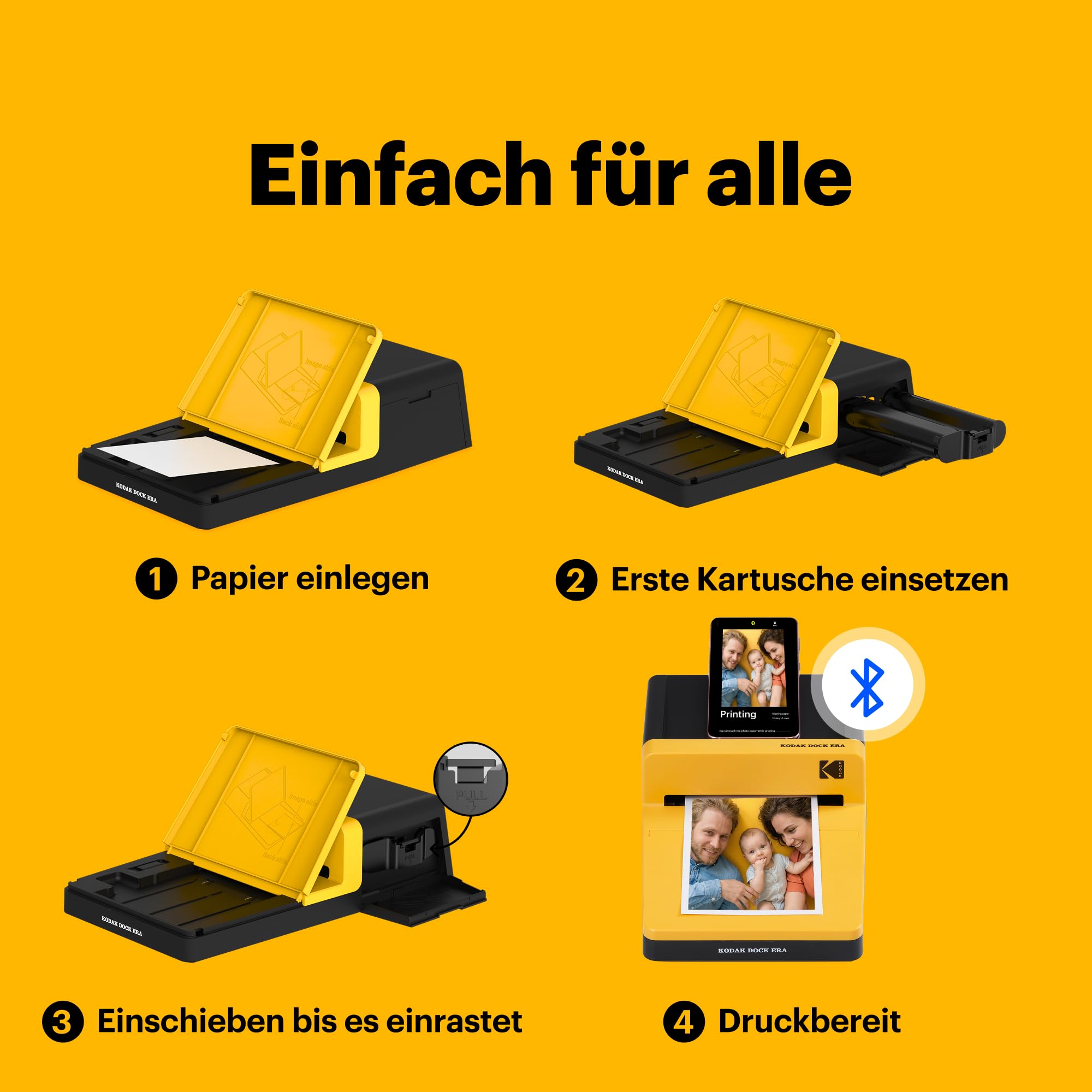 KODAK Dock Era Desktop-Fotodrucker 10x15 cm 50 Blatt Bluetooth 4PASS Farbsublimation