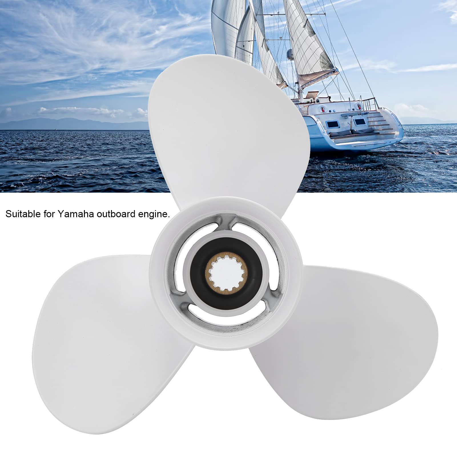 Keenso Hélice de Barco, Marino 11-1/8 X 13 - G 69W - 45945-00 - EL Motor de Barco Hélice de aleación de Aluminio para Motor Fuera de borda Barcos de Remo