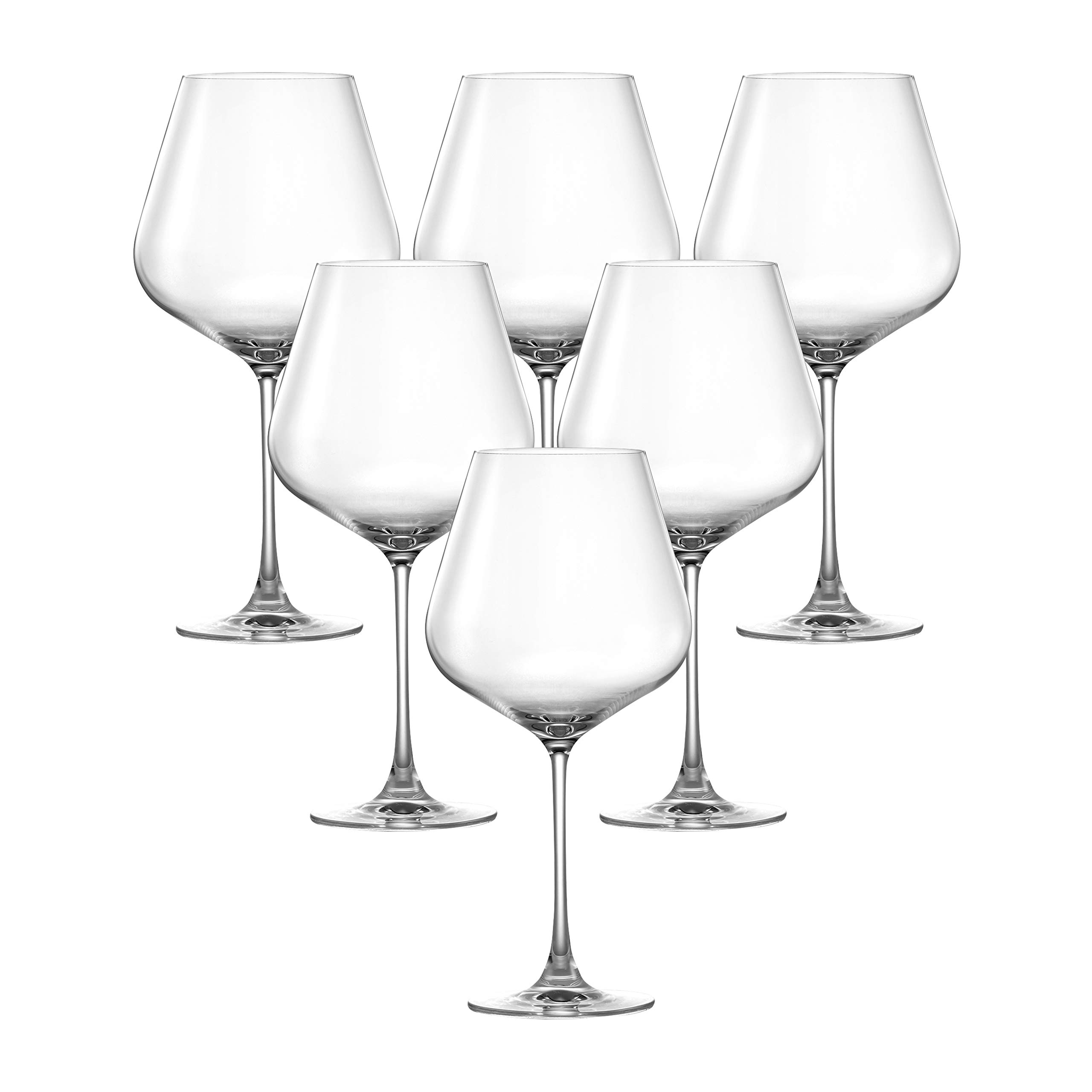 LUCARISHONG KONG HIP BURGUNDY GLASS, 910ML, 6PCS SET, LS04BG3206